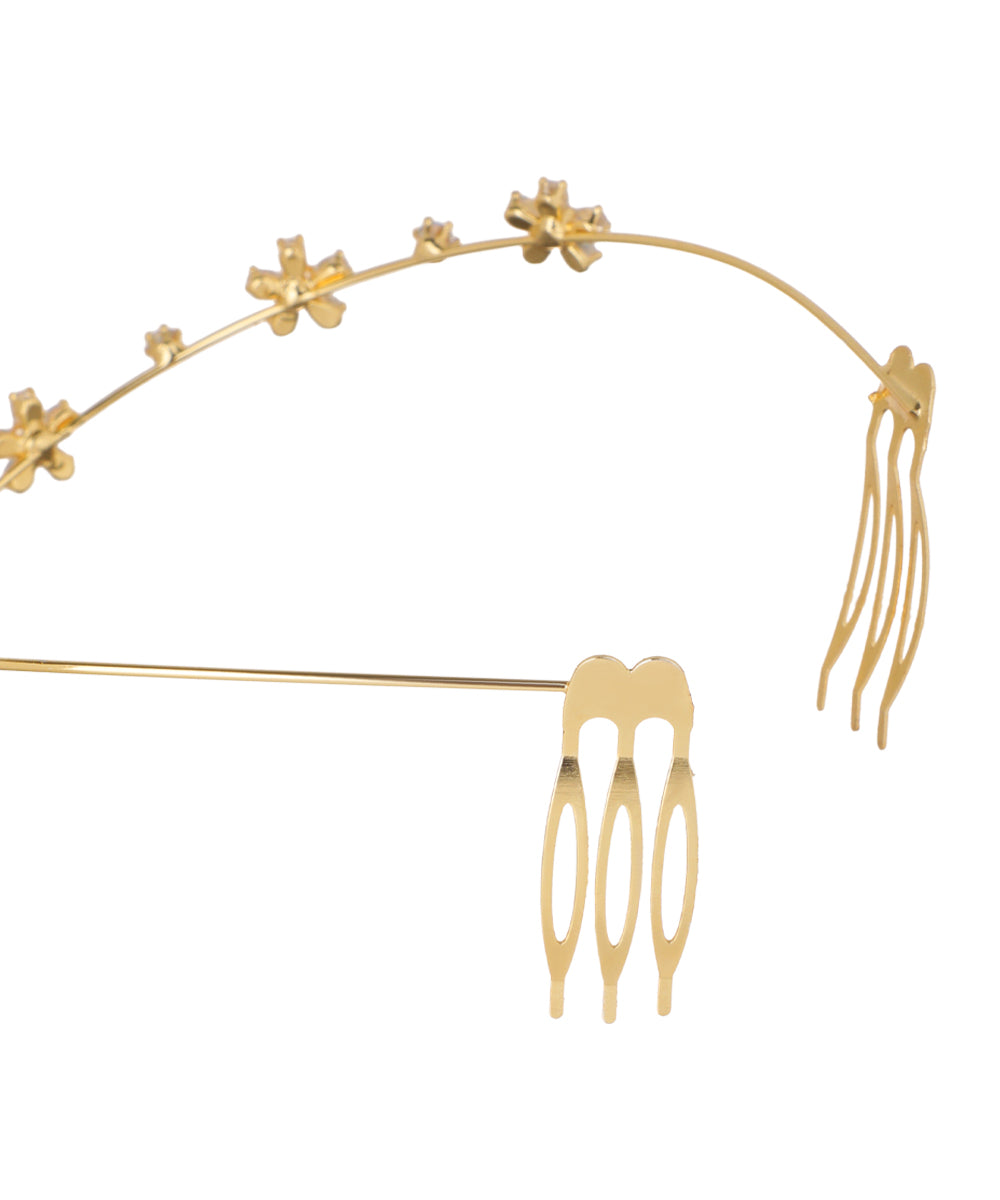 Floral Motif Crown Headpiece for Special Occasions | Stylika