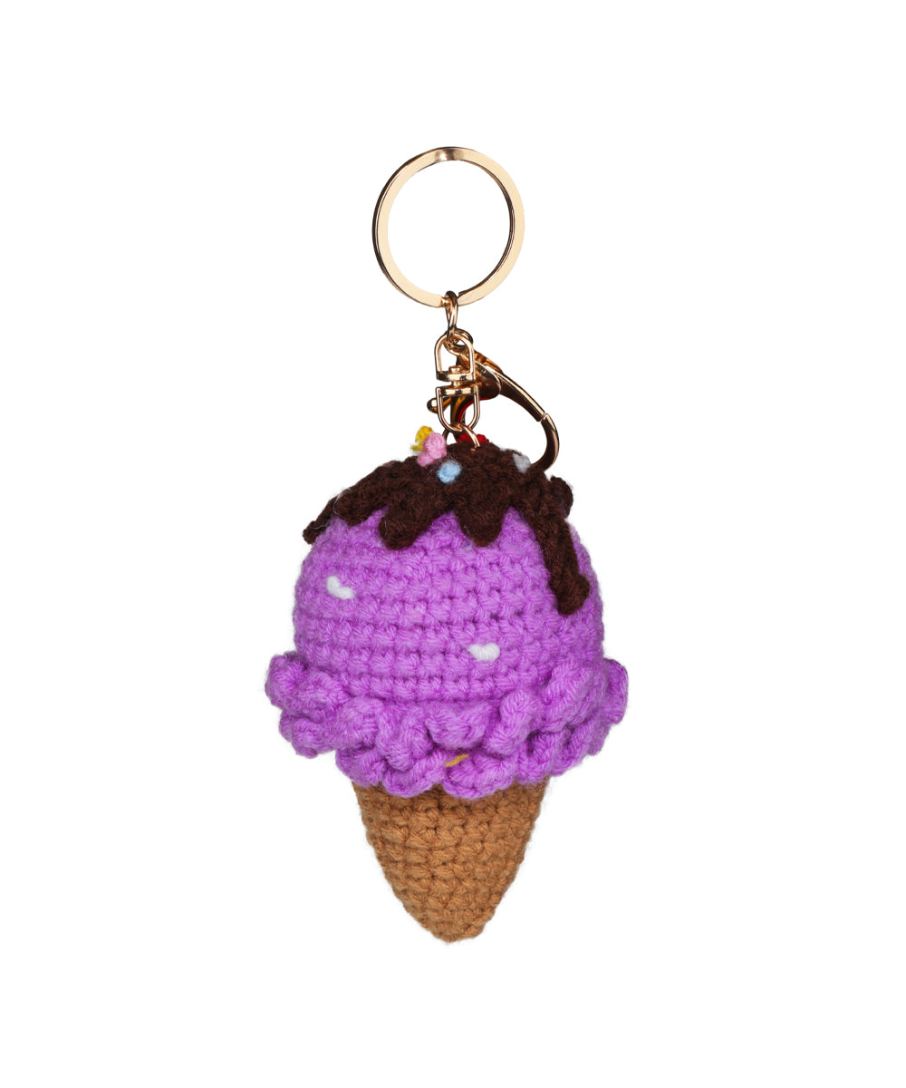 Blueberry Ice Cream Crochet Bag Charm | Stylika