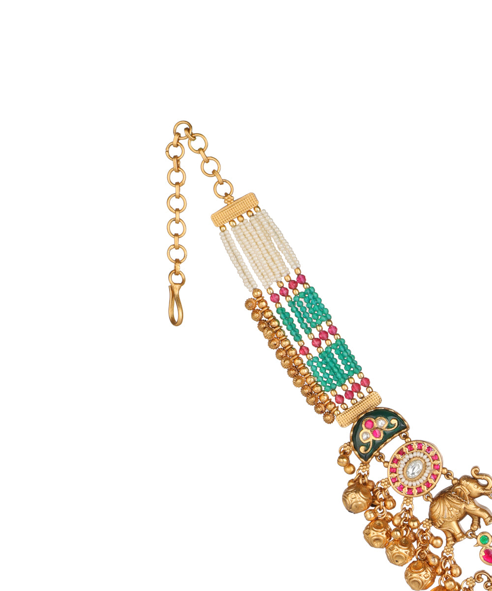 Necklace set featuring enamel-style and charm accents