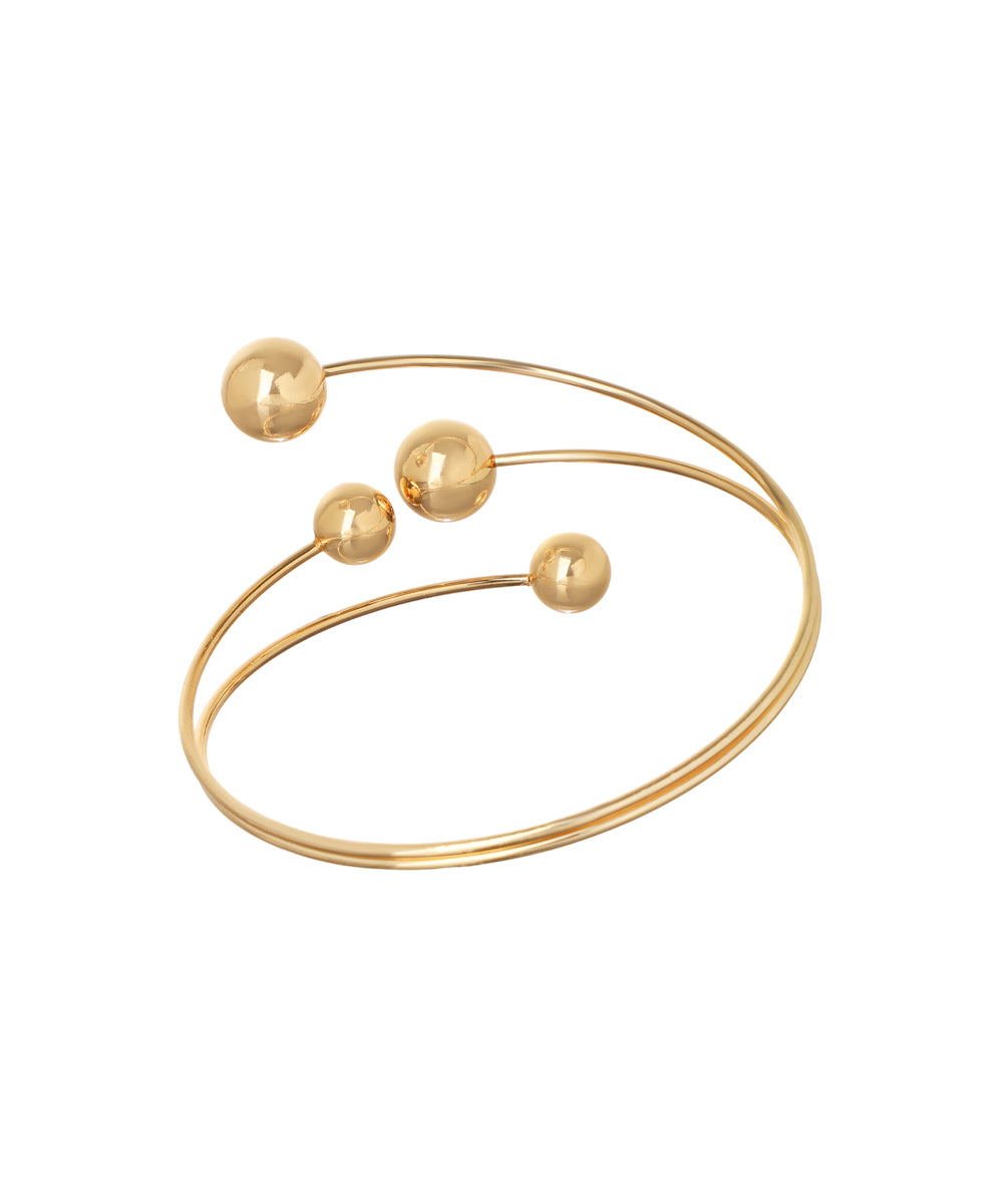 Modern Spherical Bead Open Arm Cuff | Stylika