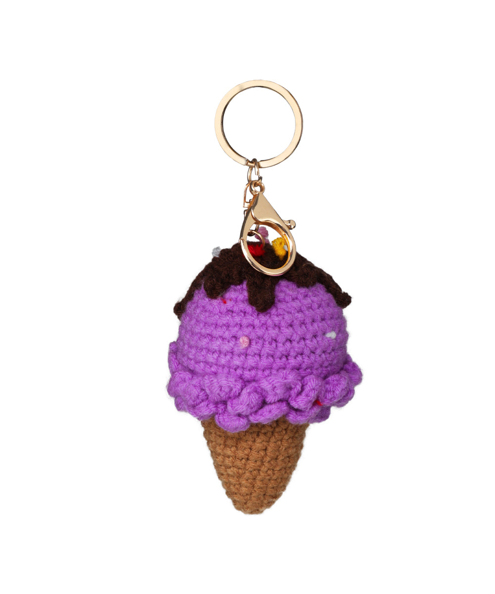Blueberry Ice Cream Crochet Bag Charm | Stylika