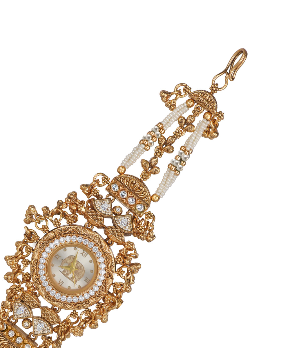 Heritage Bracelet Watch with faux pearl and crystal detail