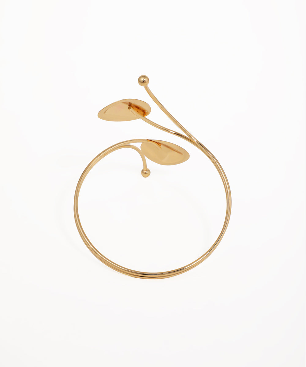 Modern Sculptural Wrap Arm Cuff with Organic Petals | Stylika