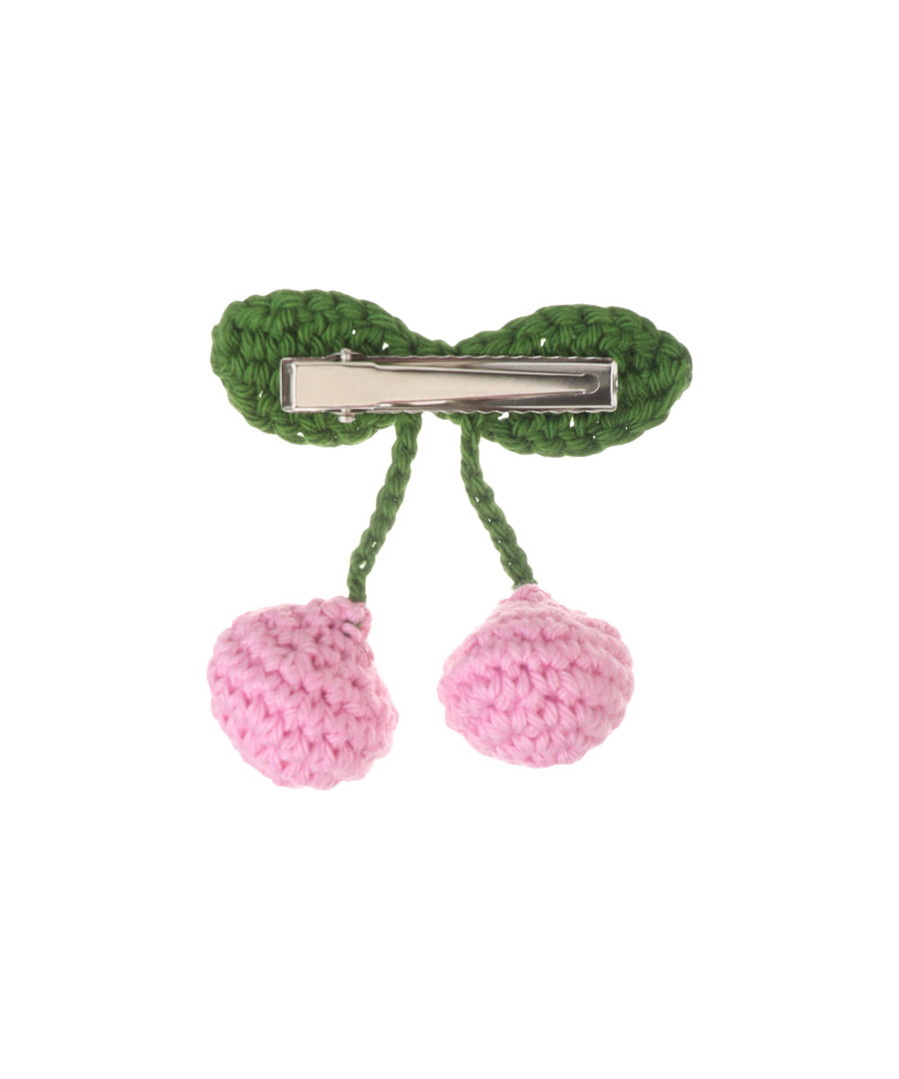 Quirky Dual Cherry Motif Crochet Hair Clip | Stylika