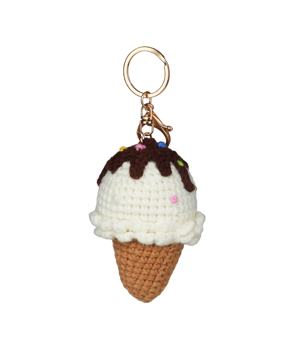 Choco-Vanilla Ice Cream Crochet Bag Charm | Stylika