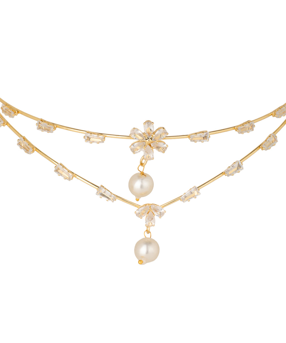 Double Layer Floral Motif Tiara | Stylika