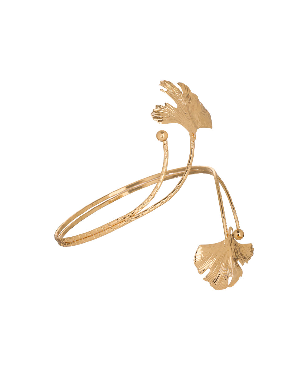 Ginkgo Leaf Motif Arm Cuff | Stylika