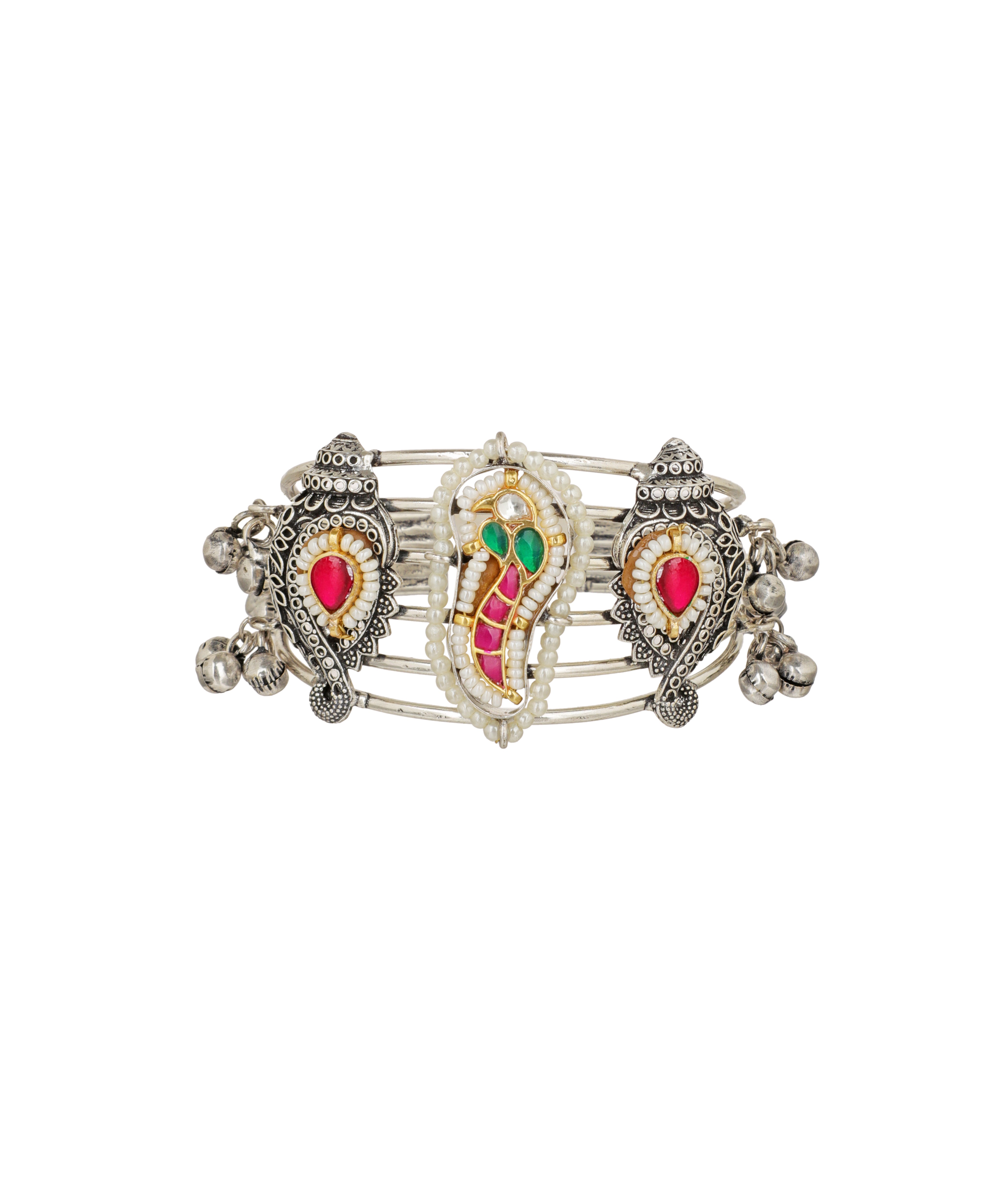 Intricate Paisley Motif Oxidised Cuff Bracelet | Stylika