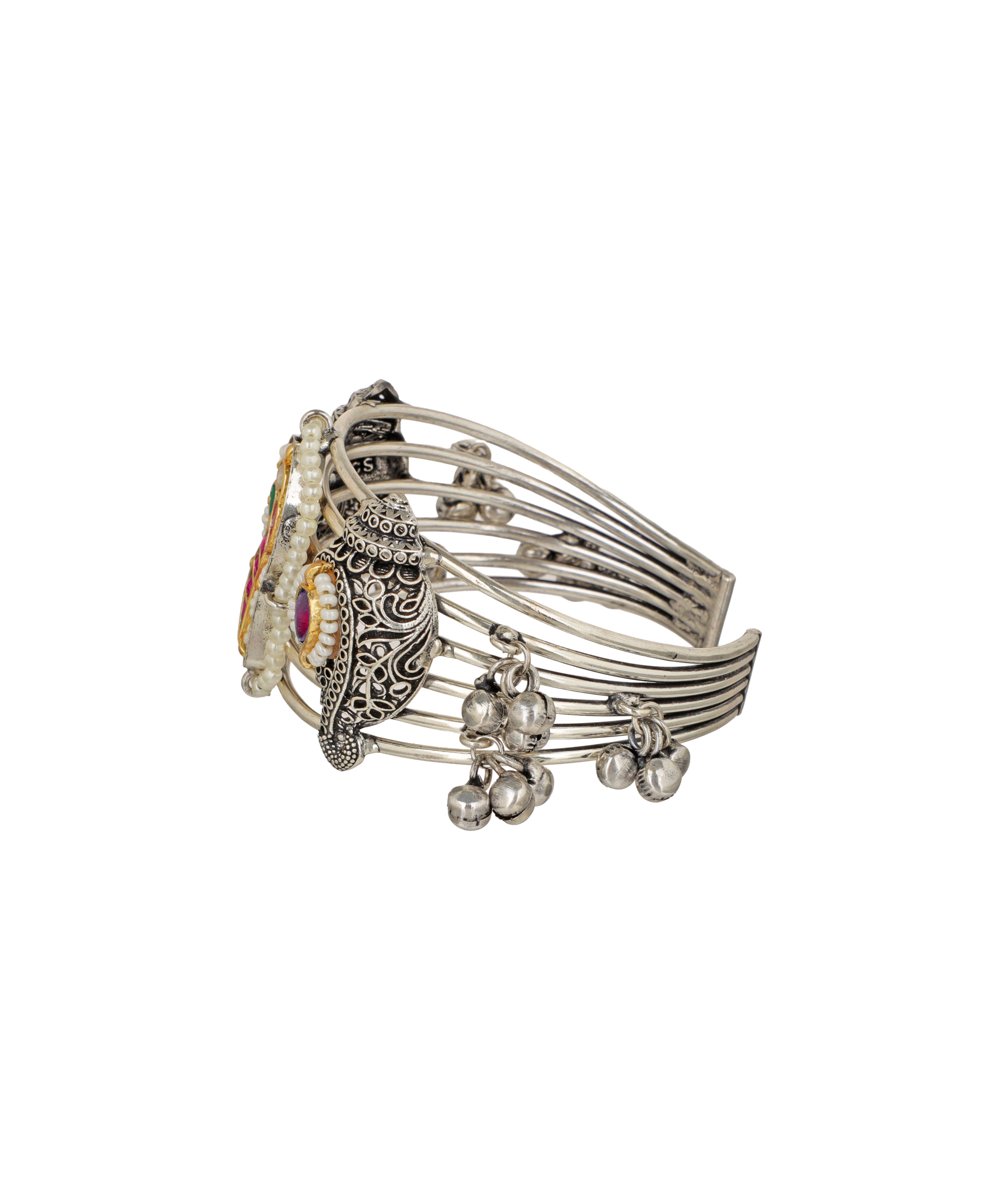 Intricate Paisley Motif Oxidised Cuff Bracelet | Stylika