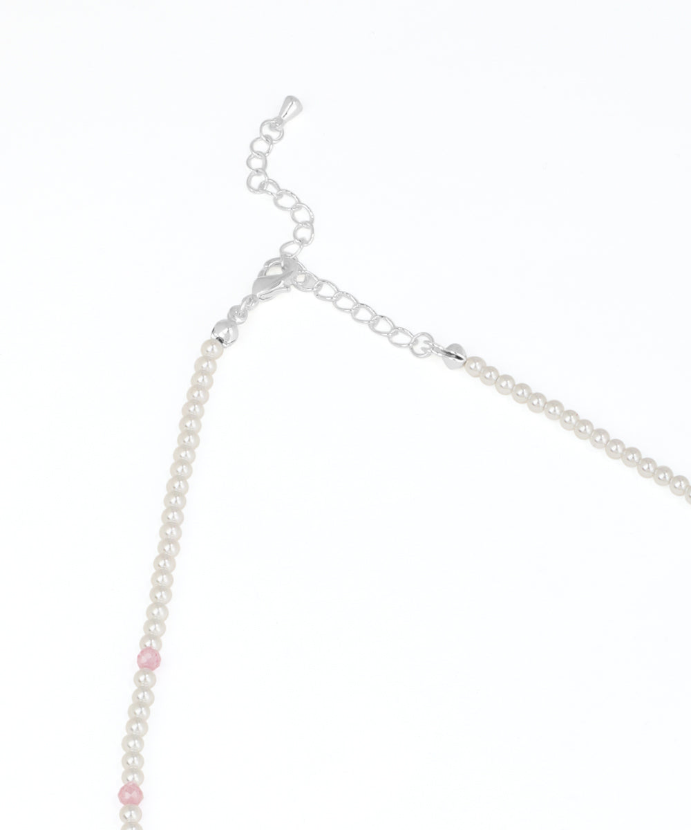Beaded Choker Necklace with Pastel Teardrop Accents | Stylika
