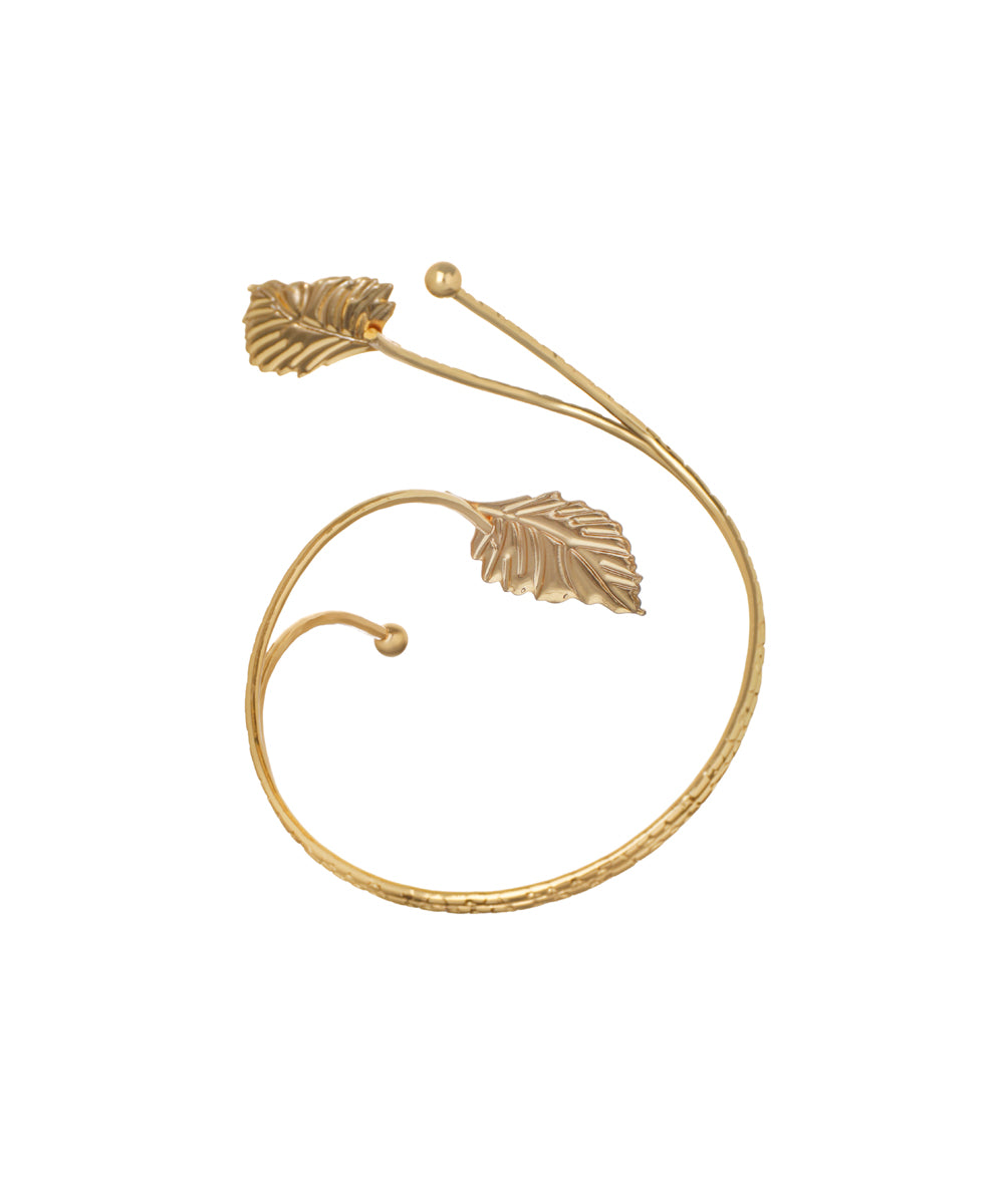 Sculptural Leaf Wrap Arm Cuff for Effortless Style | Stylika