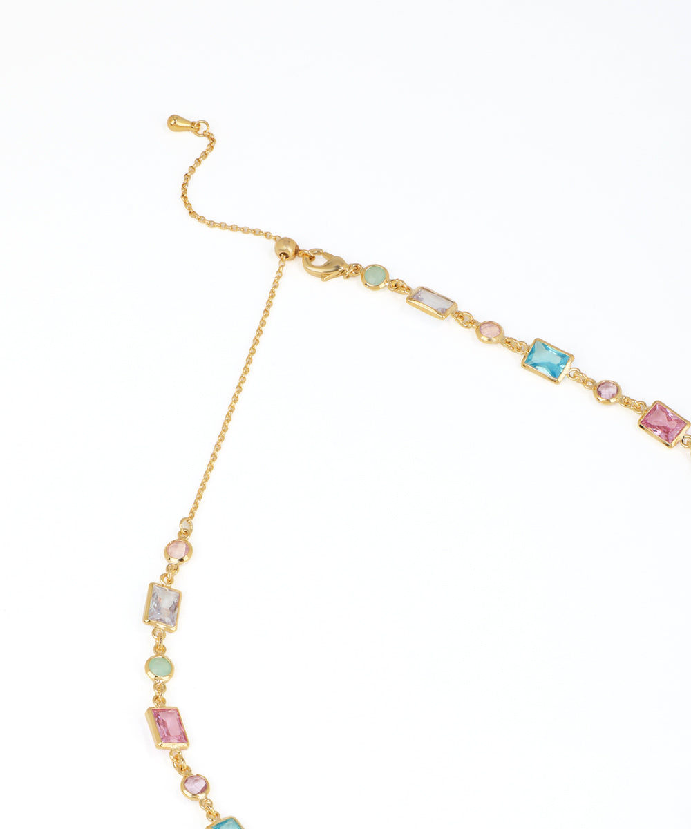Pastel Stone Link Chain Necklace | Stylika