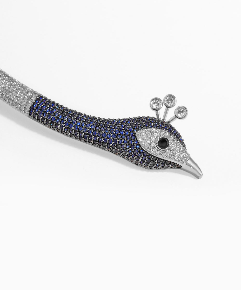 Peacock Motif Choker Necklace Set | Stylika