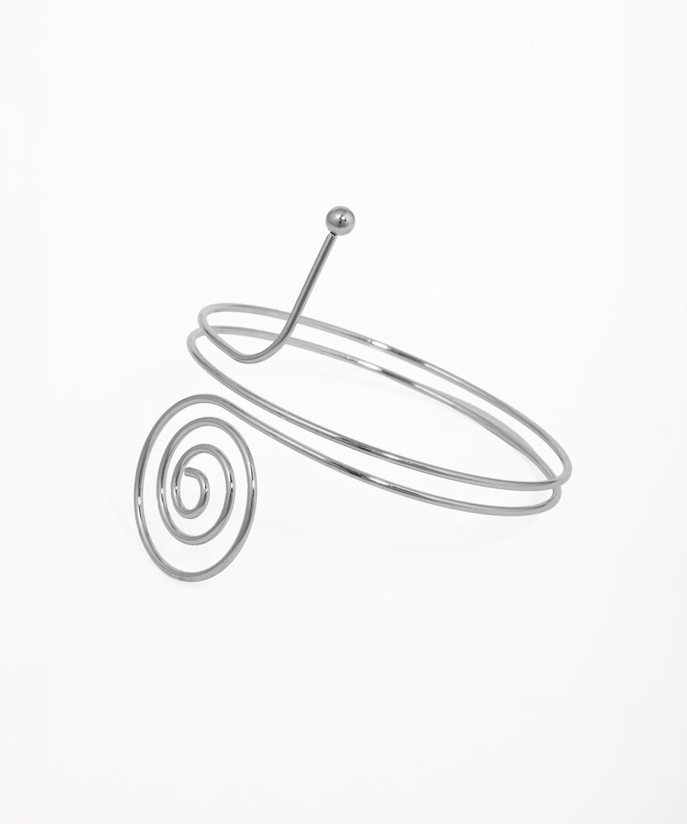 Wrap-Around Spiral Arm Cuff with Sphere Detail | Stylika