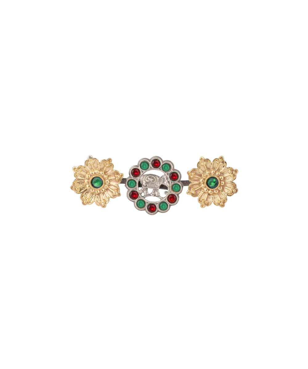 Twin Lotus Medallion Trio Ring | Stylika