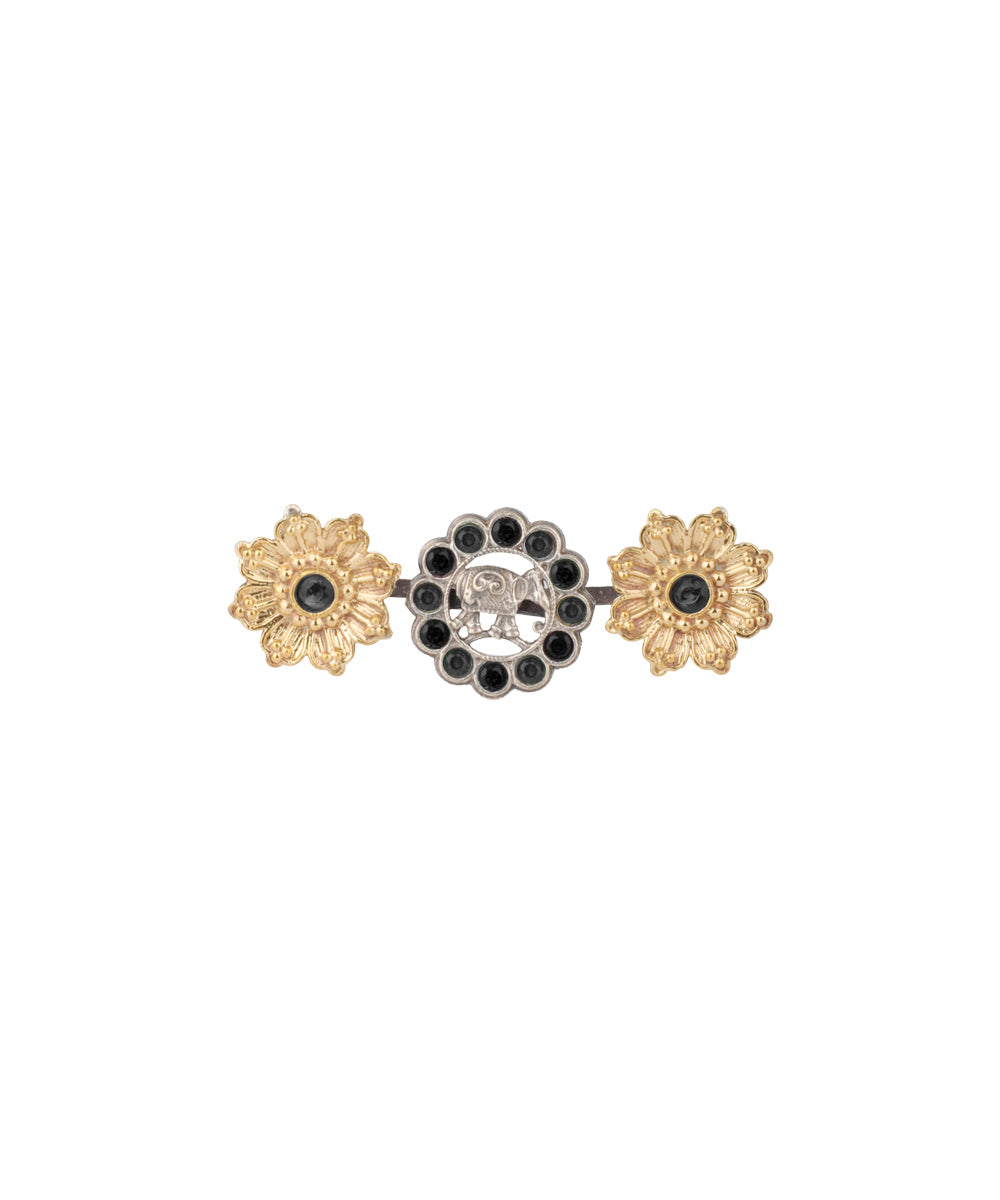 Twin Lotus Medallion Trio Ring | Stylika