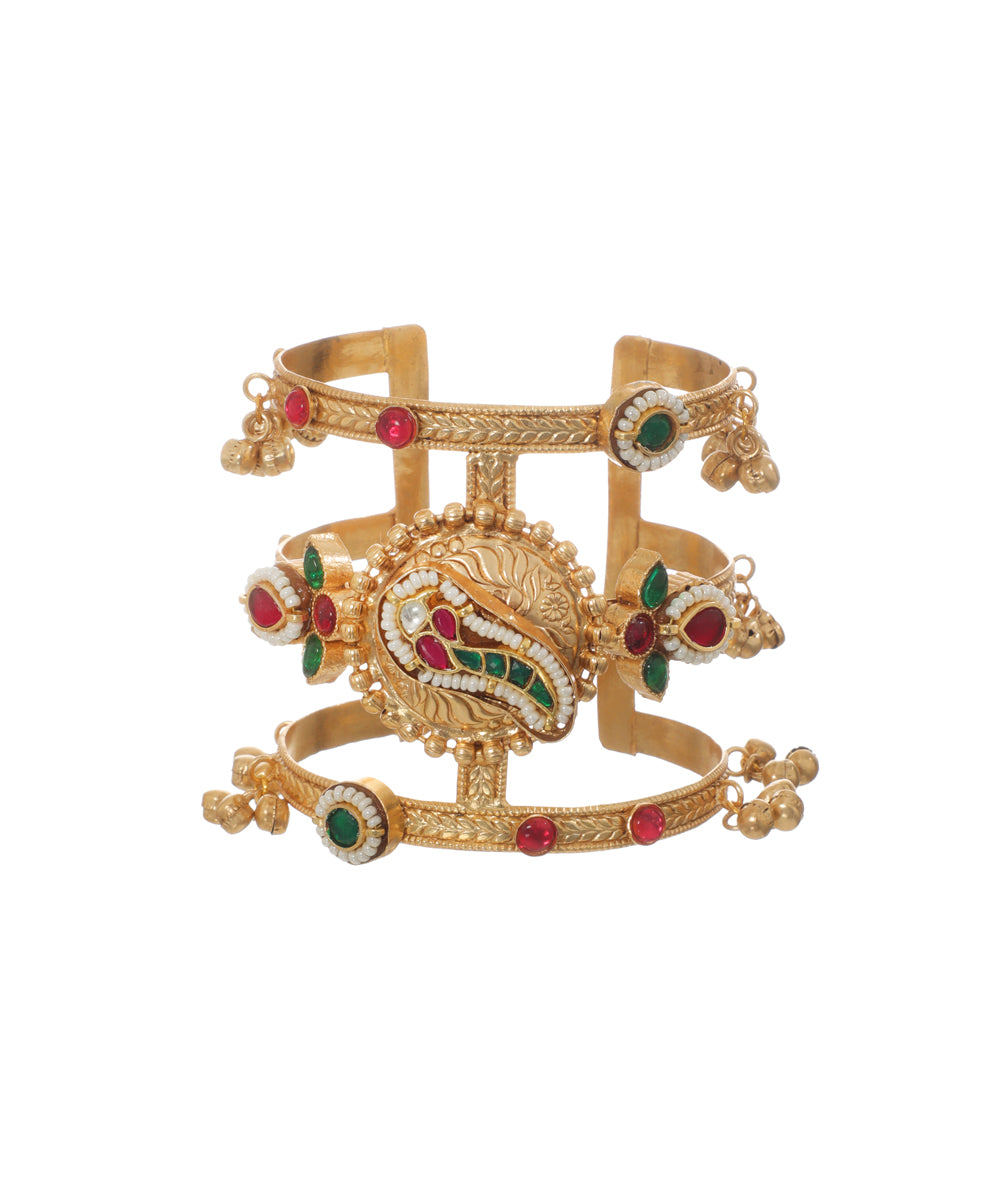 Oxidised Floral Motif Cuff Bracelet | Stylika