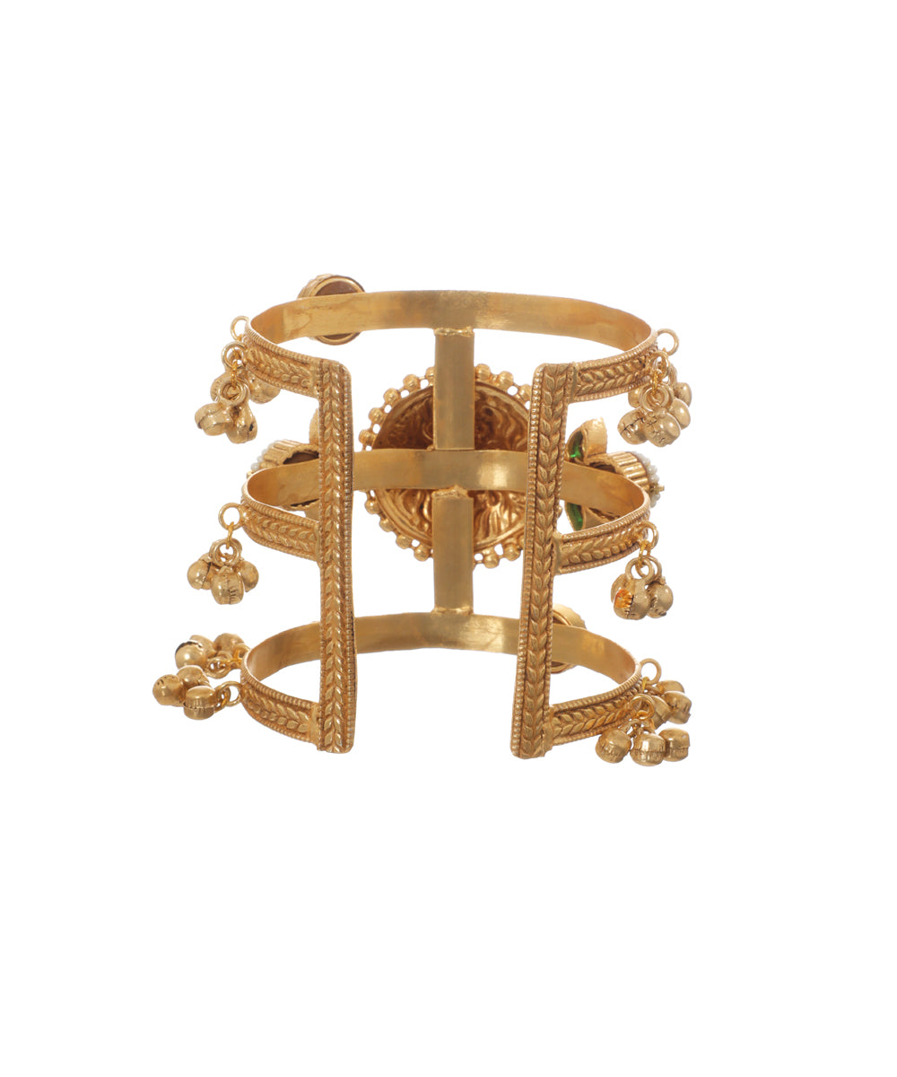 Oxidised Floral Motif Cuff Bracelet | Stylika