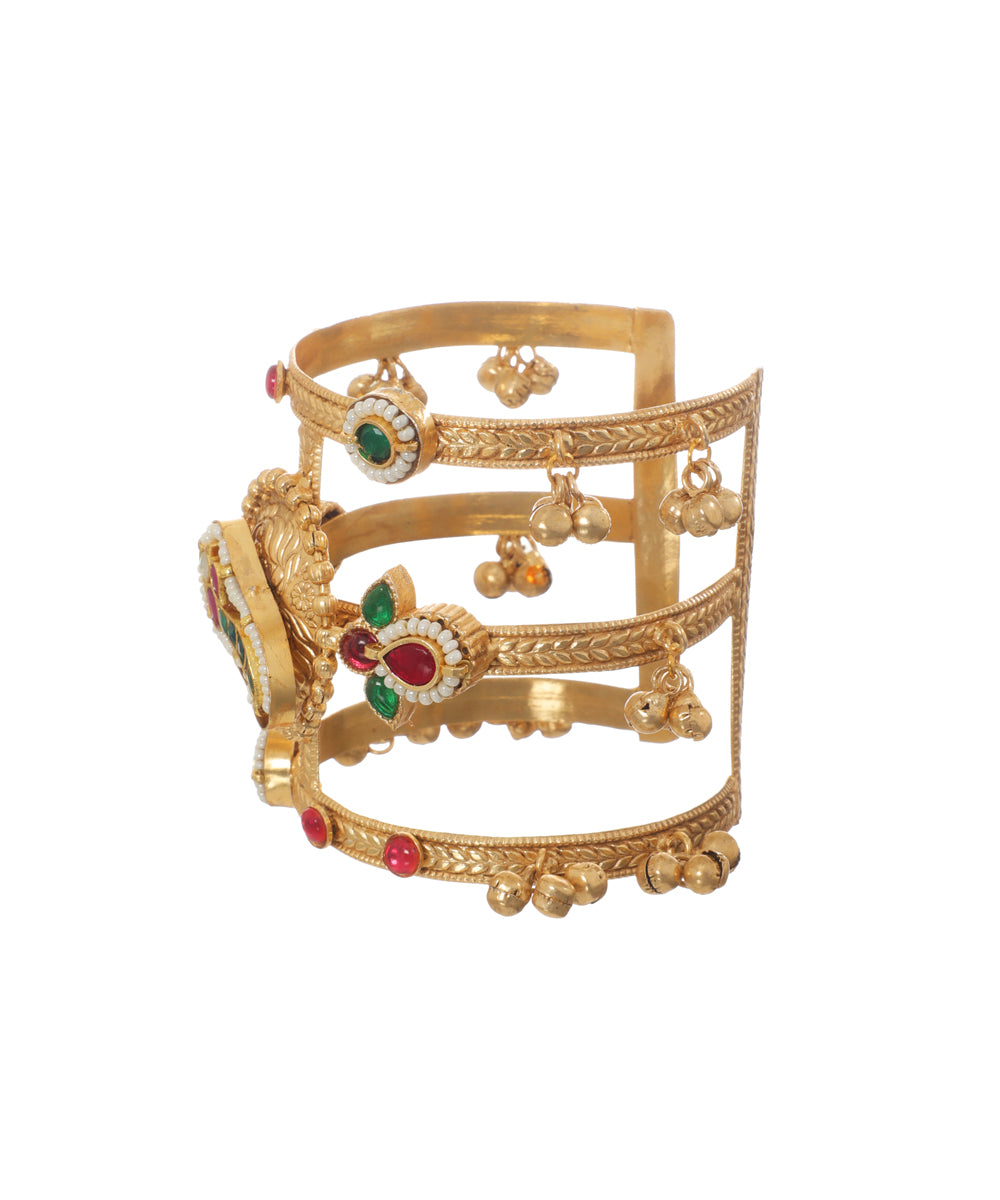 Oxidised Floral Motif Cuff Bracelet | Stylika
