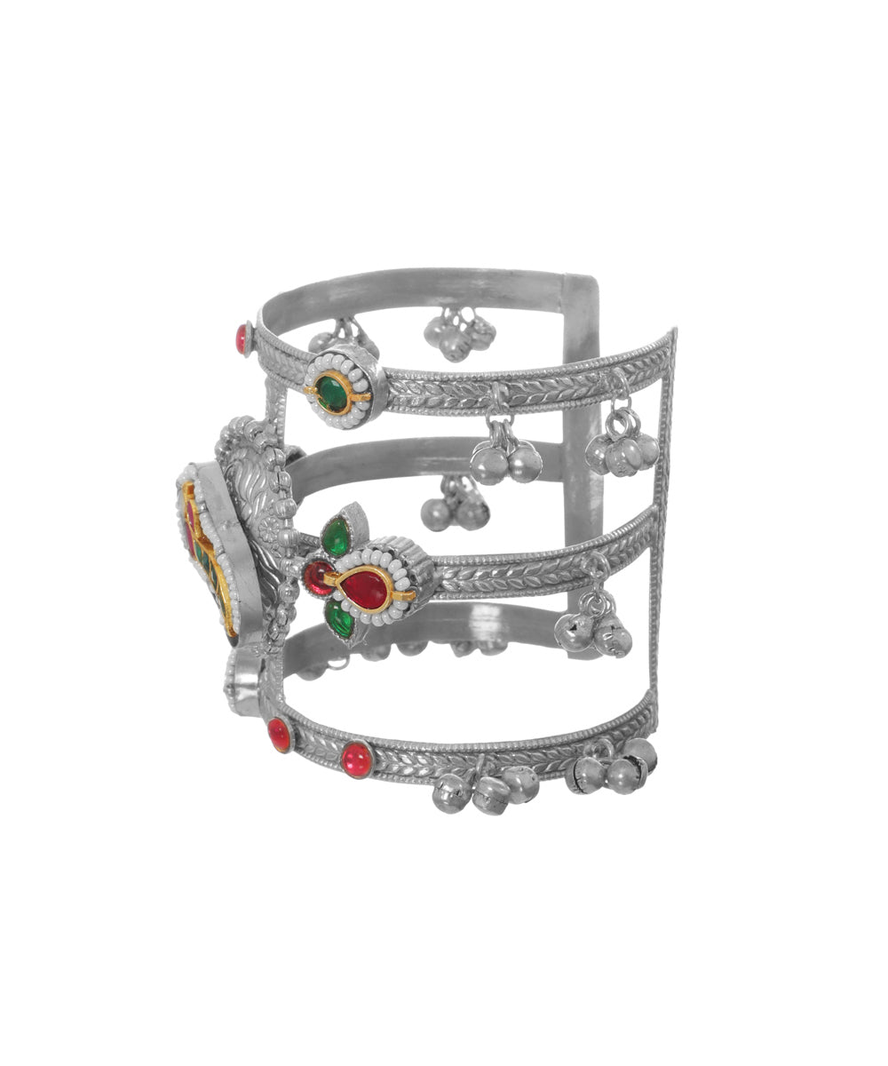 Oxidised Floral Motif Cuff Bracelet | Stylika