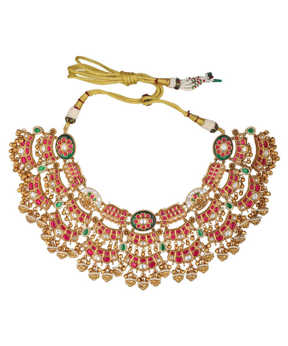 Traditional necklace set with ornate heritage motifs