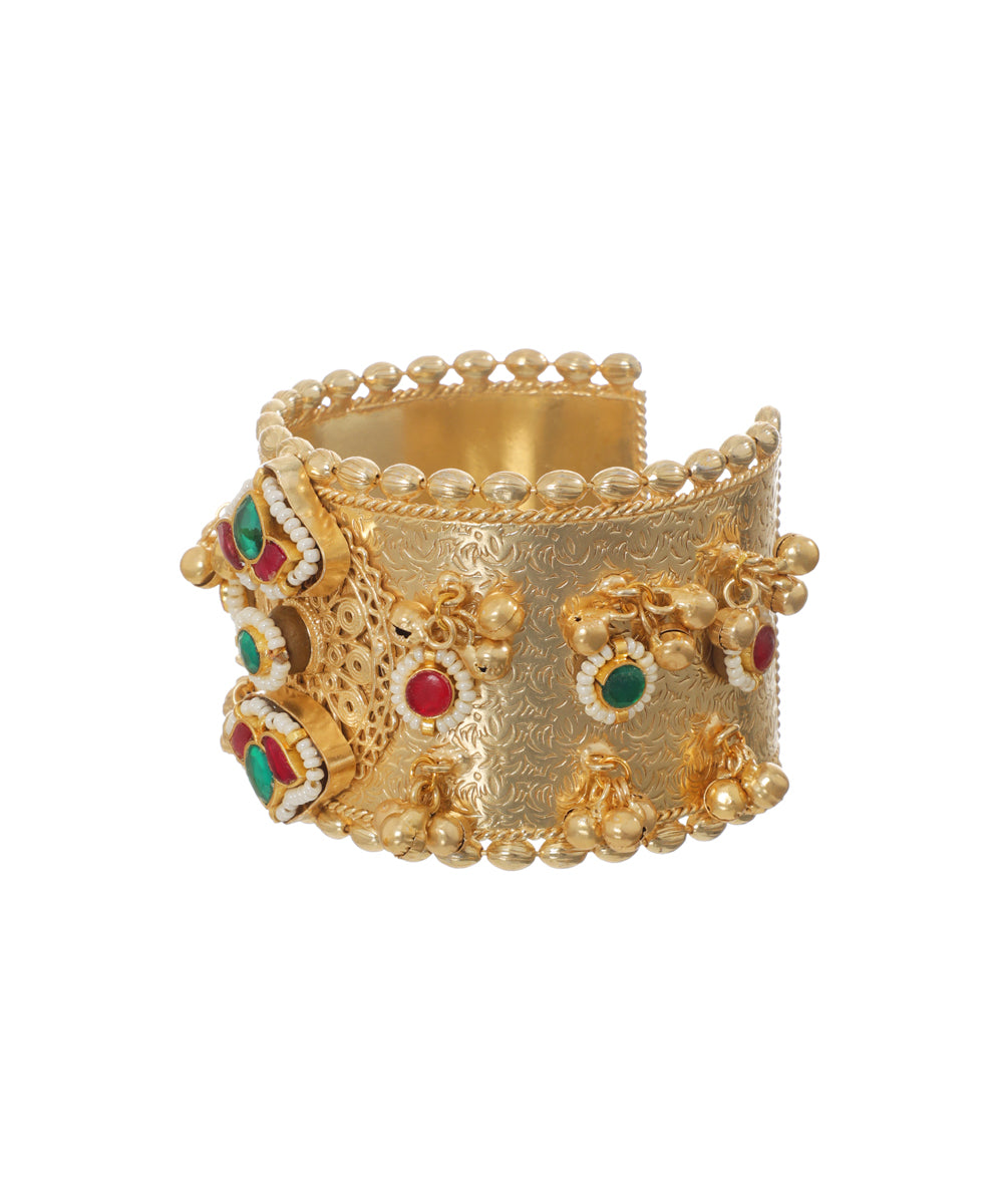 Heritage Inspired Oxidised Cuff Bracelet with Drops | Stylika