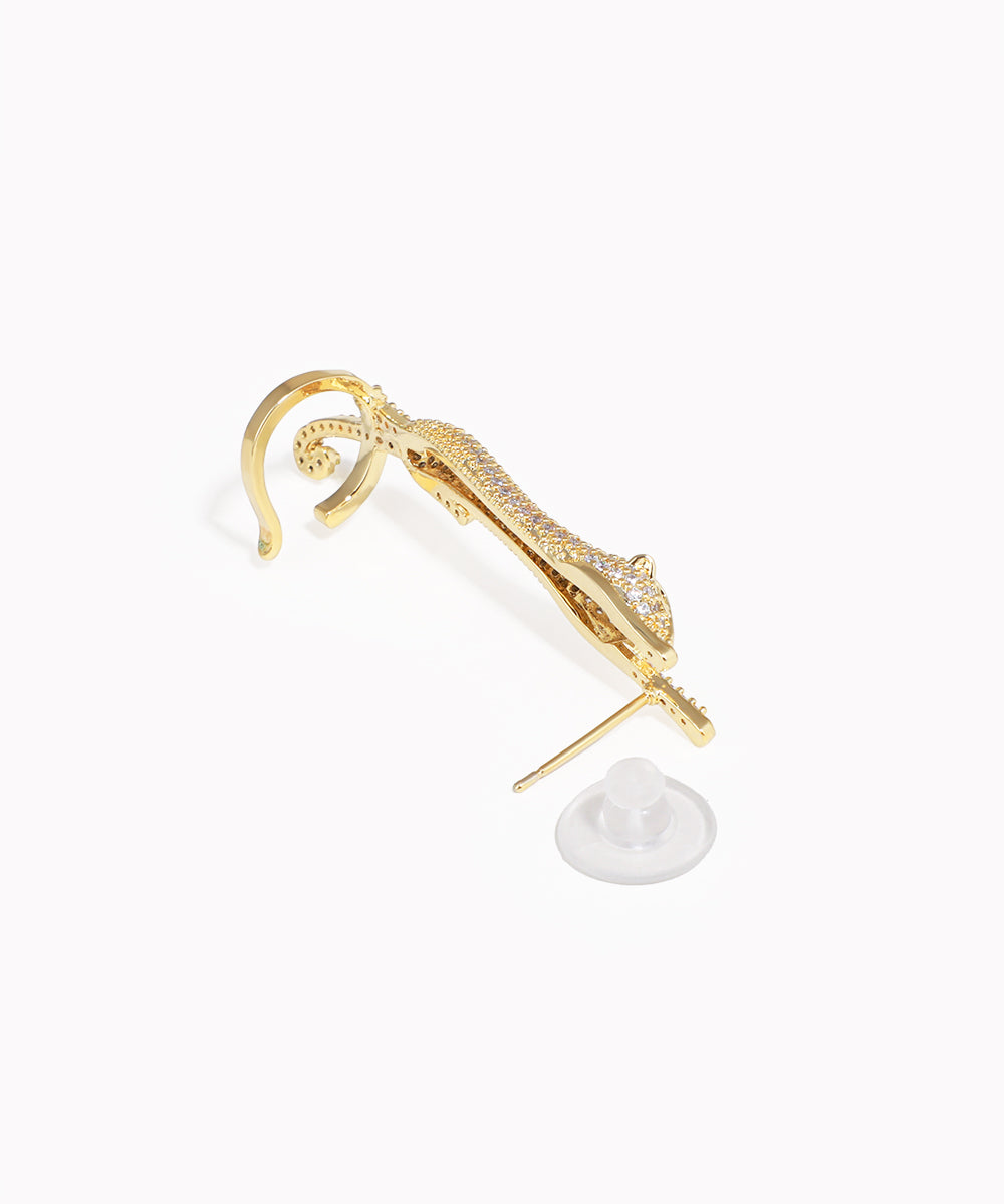Glam Panther Crawl Ear Climber Earrings | Stylika
