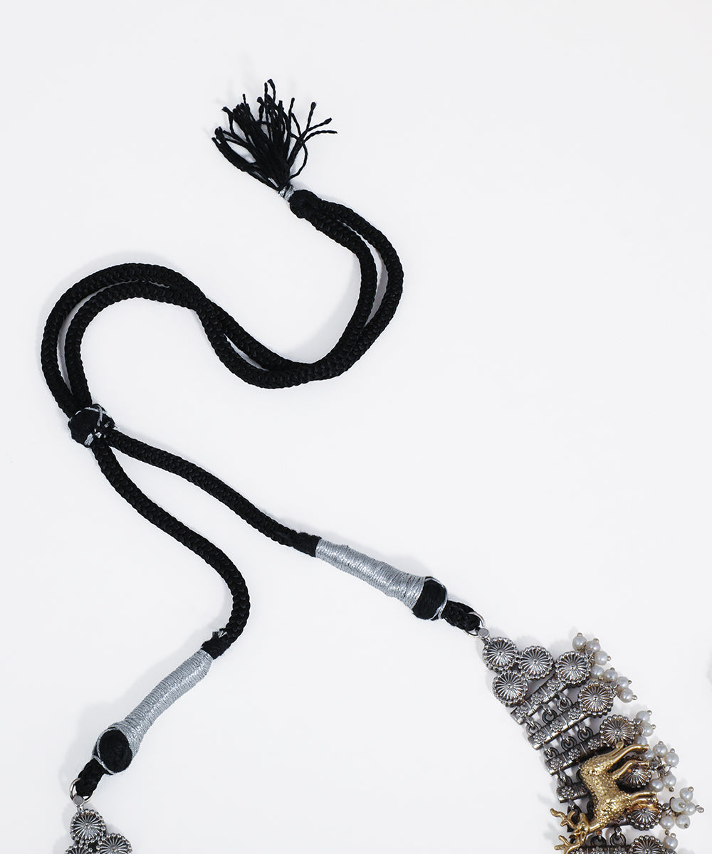 Deer Motif Statement Oxidised Necklace Set | Stylika