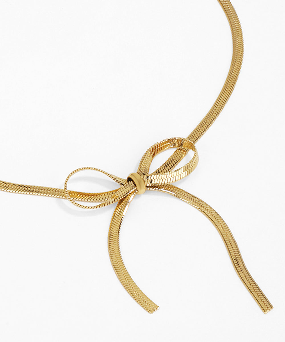 Chic Bow Design Snake Chain Anklet for Everyday Style | Stylika