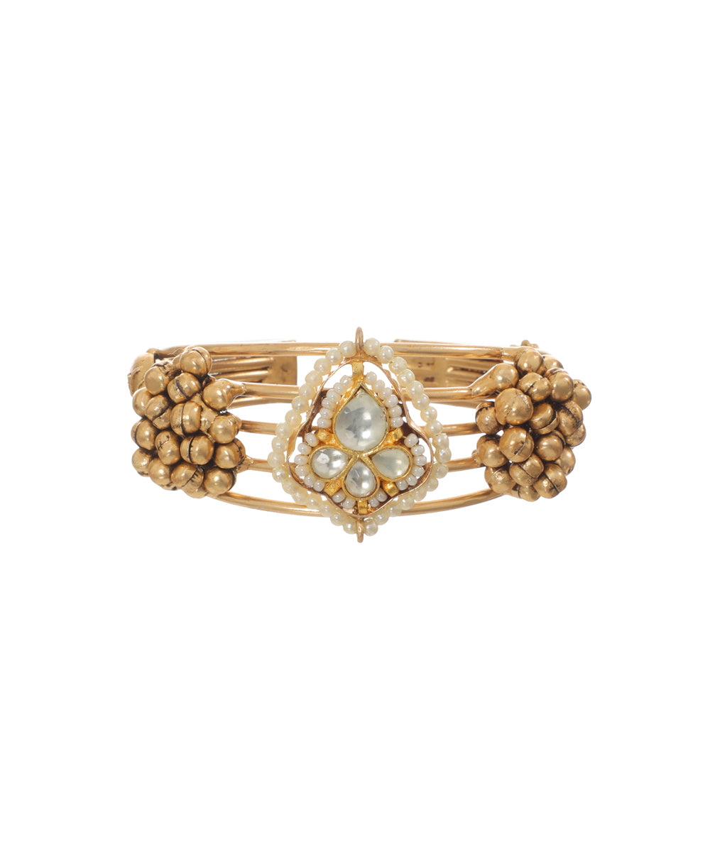 Oxidised dise Central Motif Bead Cluster Cuff Bracelet | Stylika