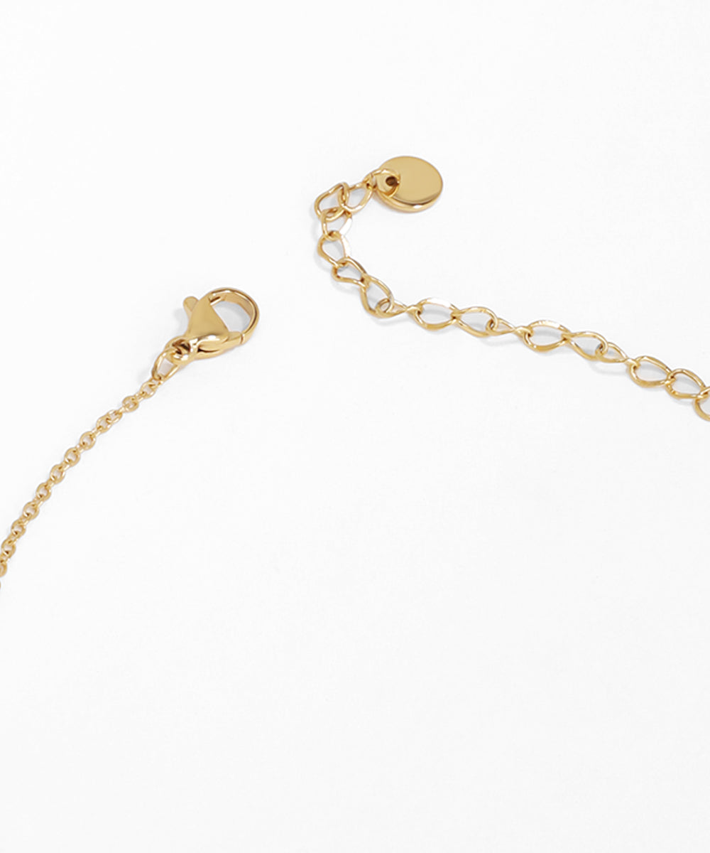 Alternating Shell and Diamond Charm Anklet | Stylika