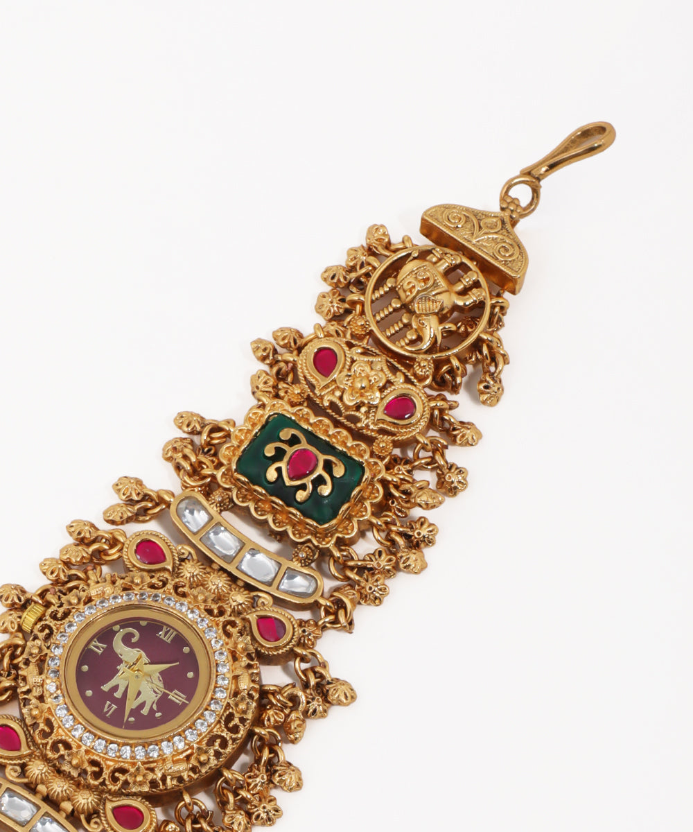 Ornate Heritage Bracelet Watch (Green) | Stylika