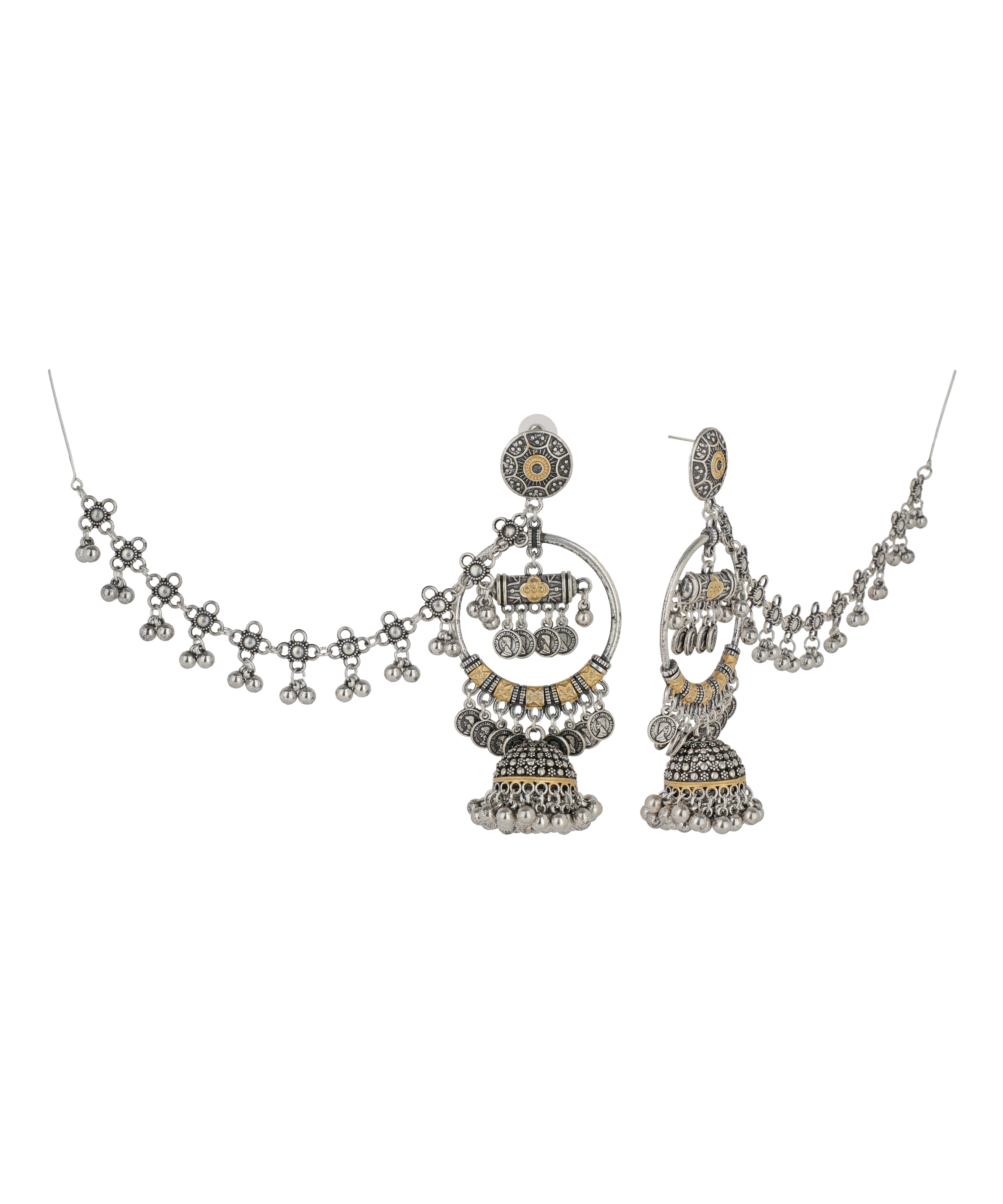 Jhumka Earrings with Ear Chain | Stylika