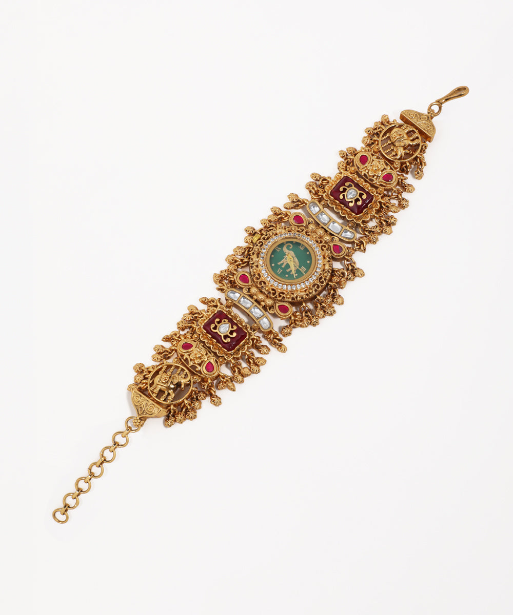Ornate Heritage Bracelet Watch (Ruby) | Stylika