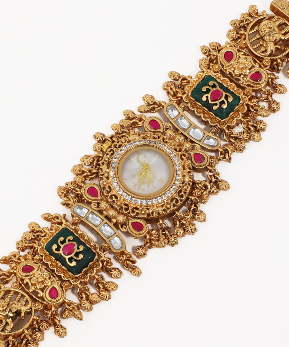 Ornate Heritage Bracelet Watch (Green) | Stylika
