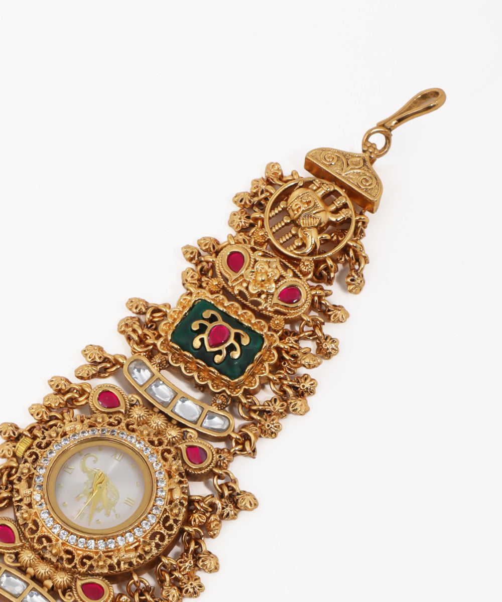 Ornate Heritage Bracelet Watch (Green) | Stylika