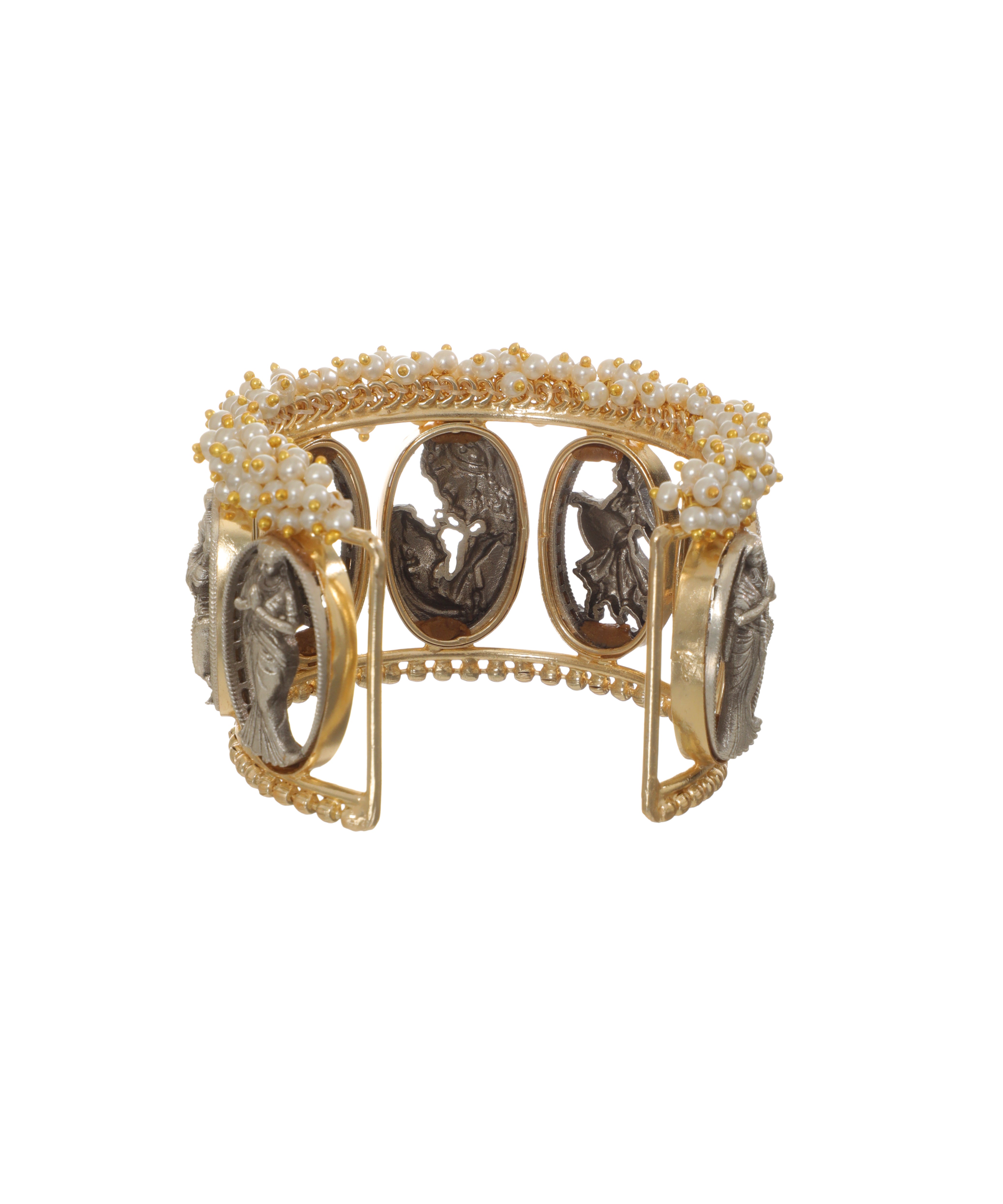 Oxidised Traditional Figurine Cuff Bracelet | Stylika