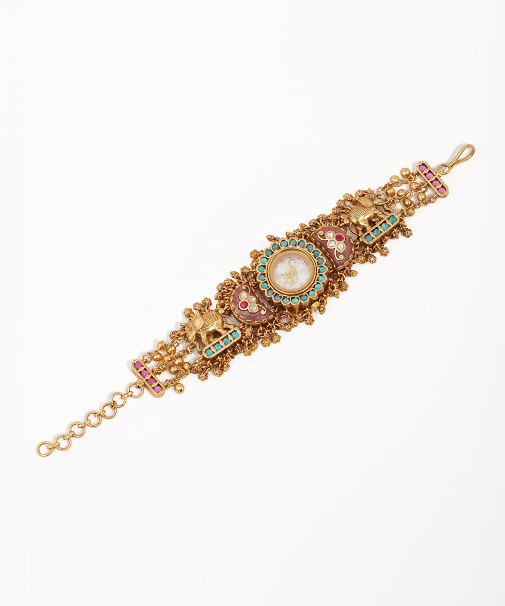 Traditional Elephant Heritage Bracelet Watch (Pink)| Stylika