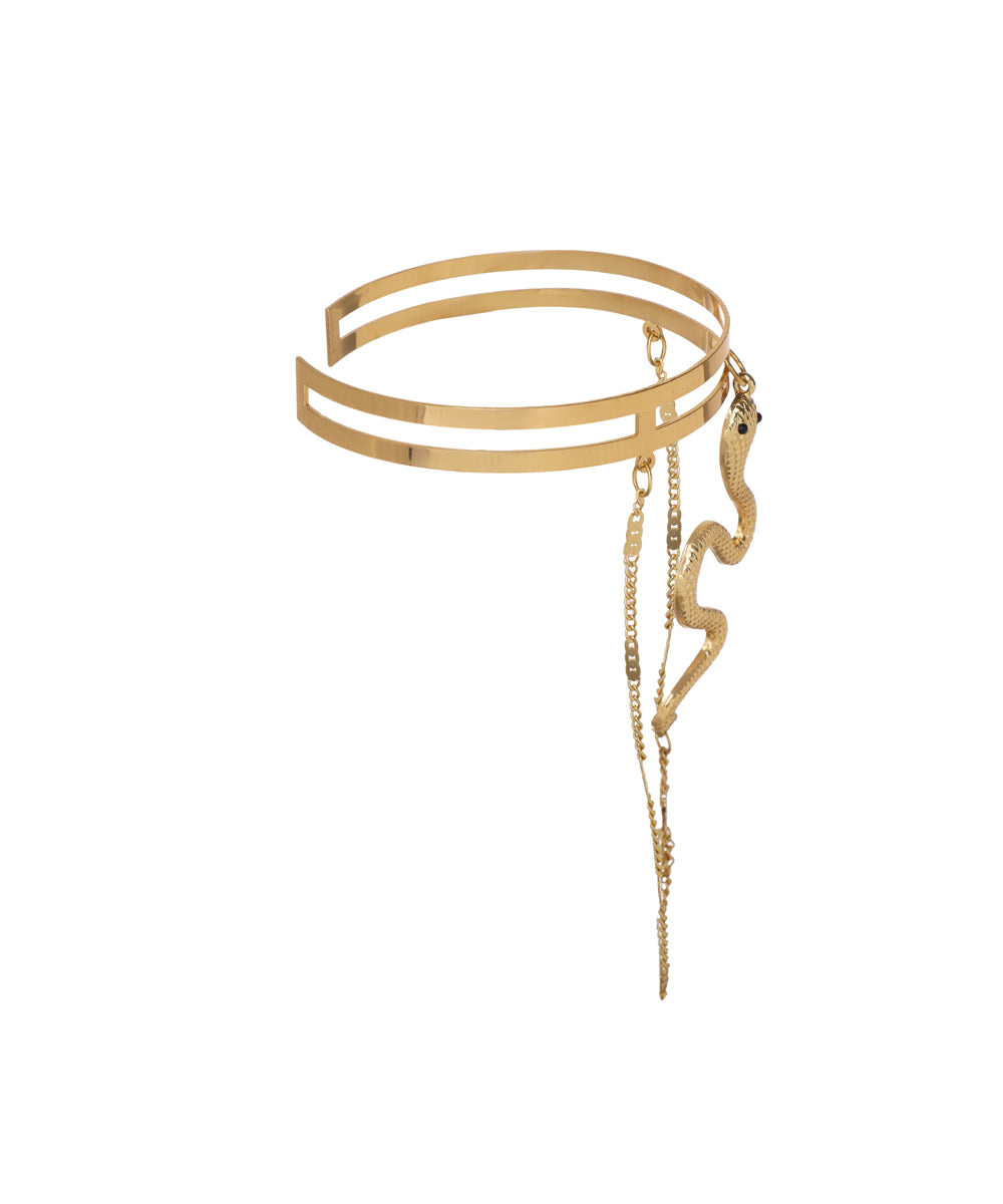 Chained Snake Design Arm Cuff | Stylika