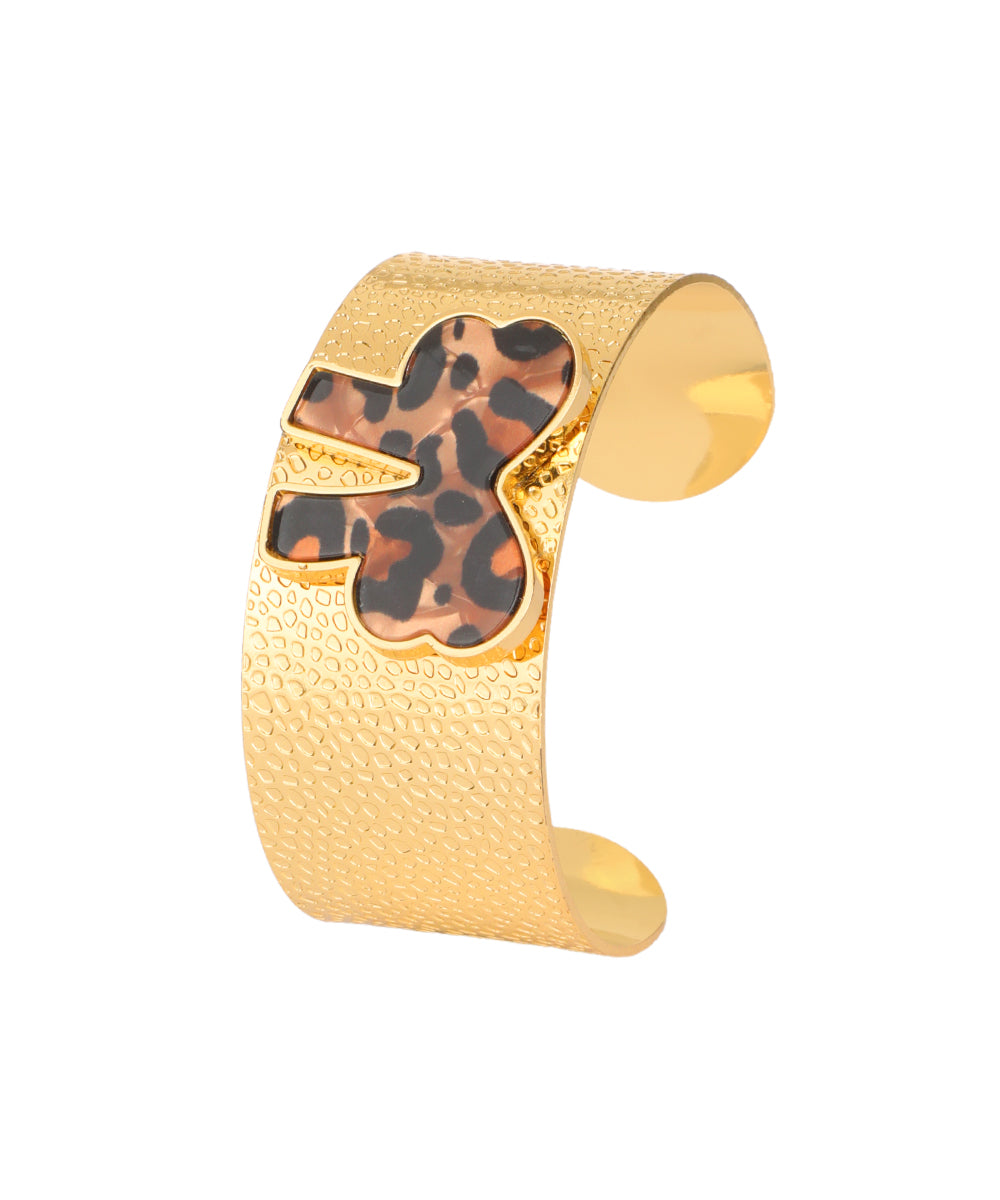 Leopard Print Bow Cuff Bracelet | Stylika