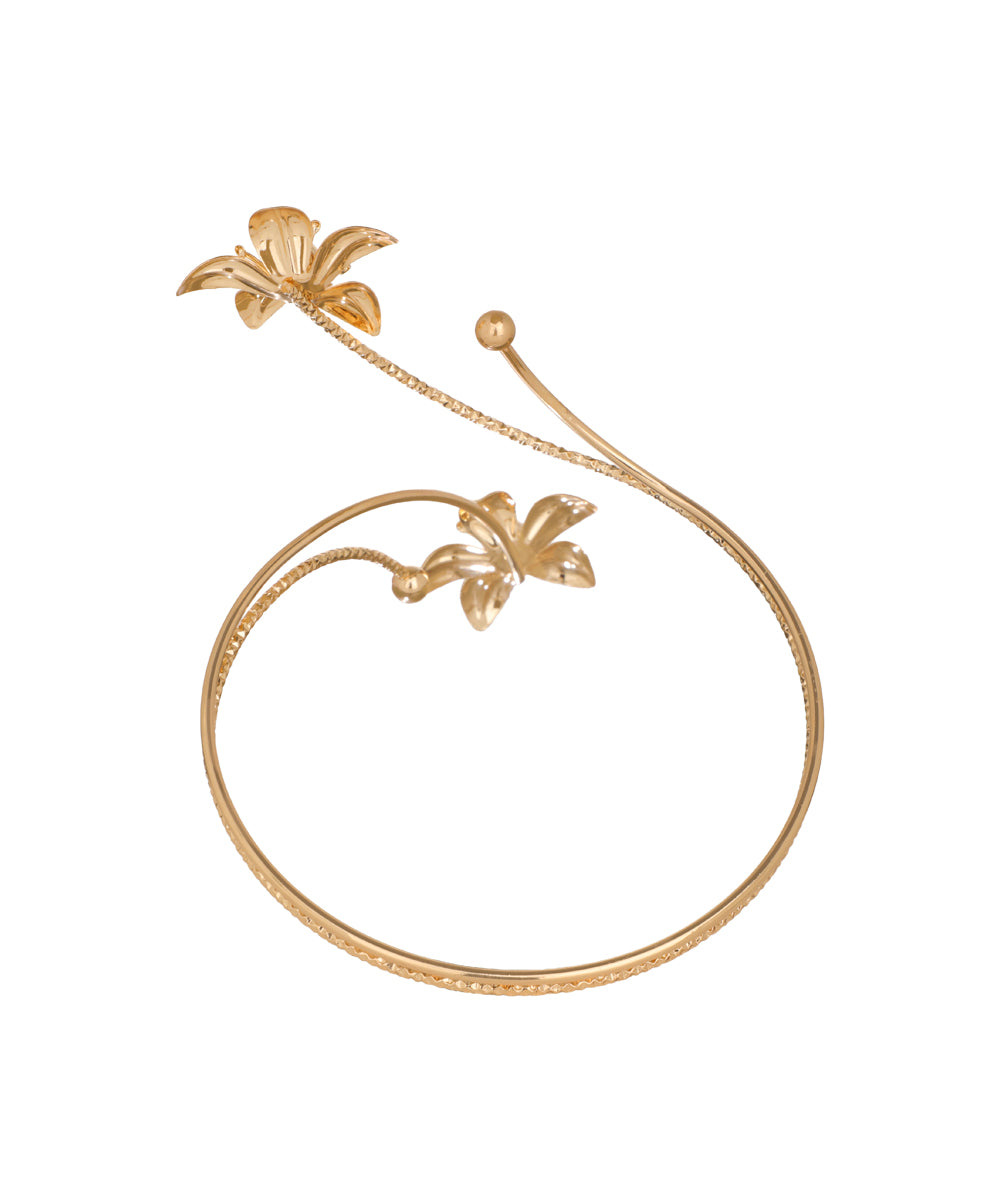 Double Floral Open Arm Cuff | Stylika