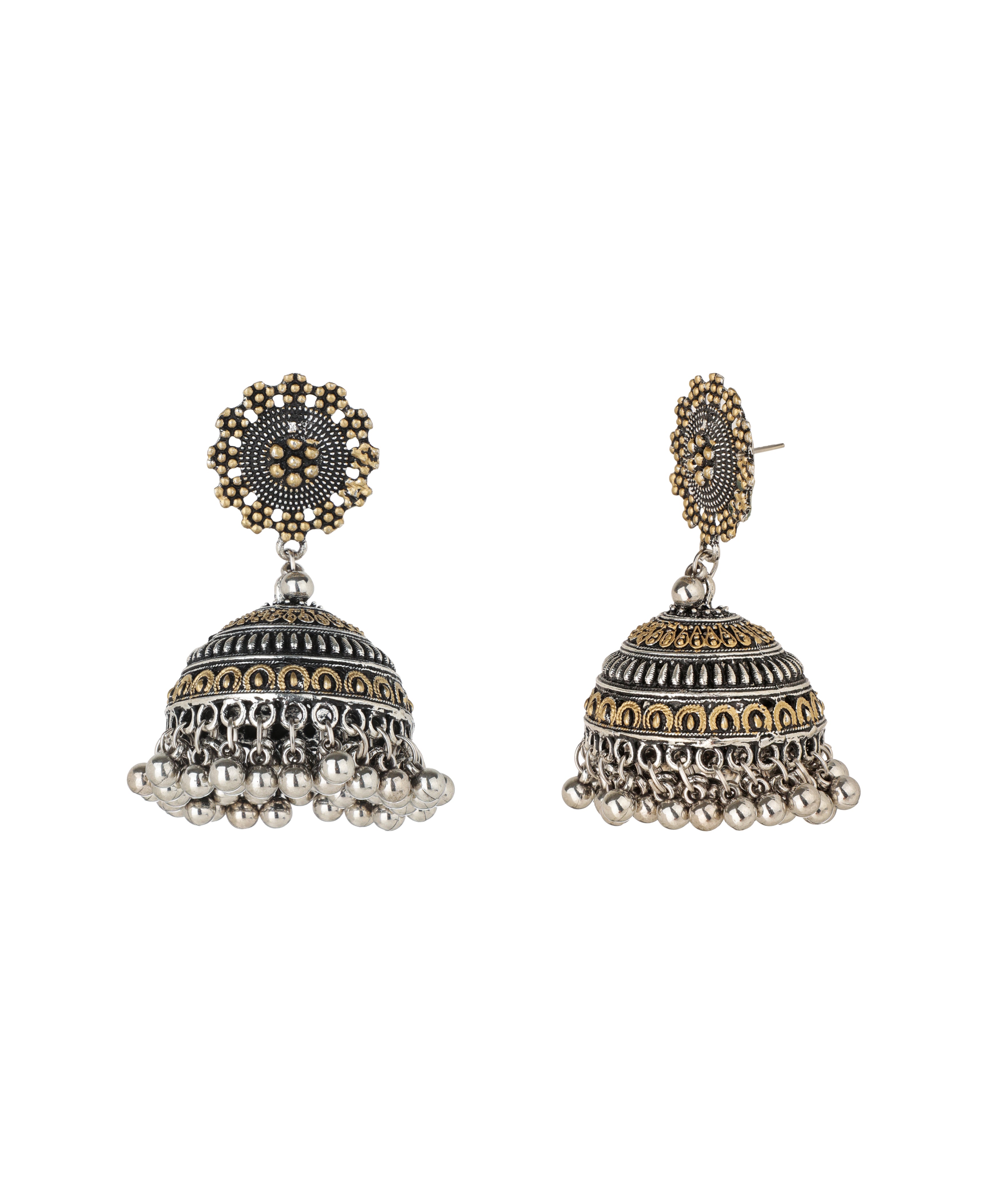 Floral Stud Bell Drop Earrings | Stylika
