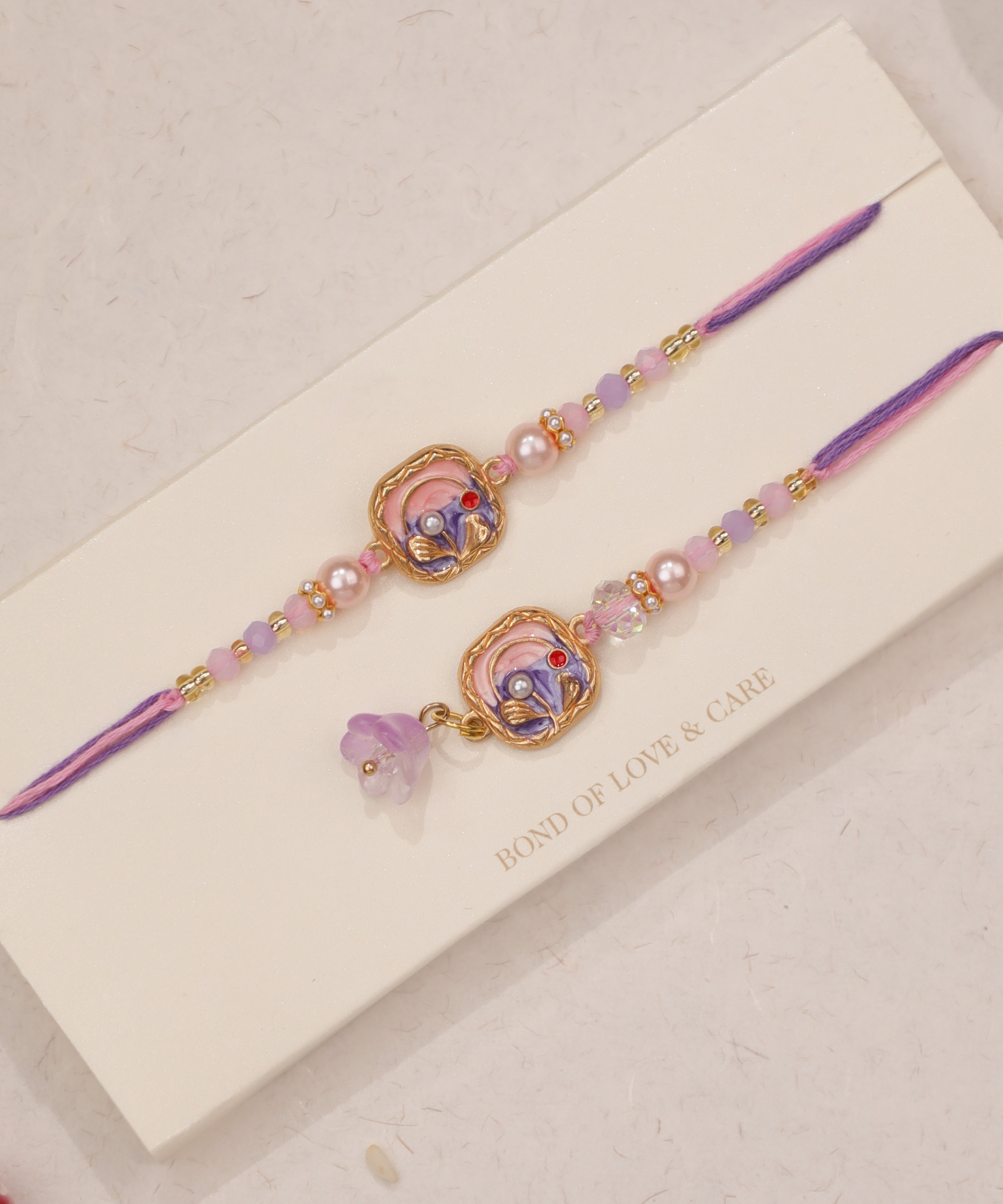 Pastel Enamel Beaded Rakhi Set | Stylika