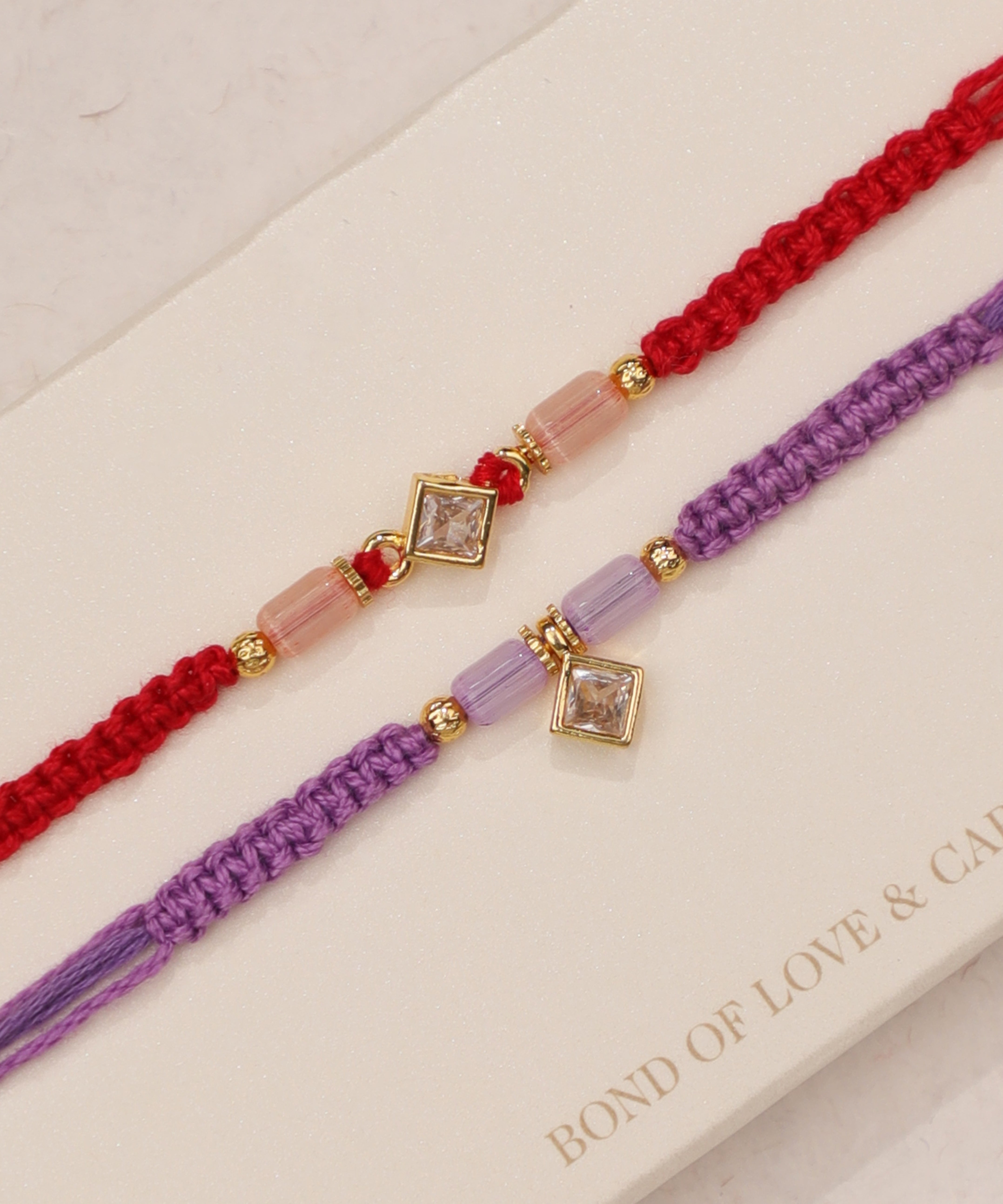 Geometric Crystal Bhaiya Bhabhi Rakhi Duo Set | Stylika