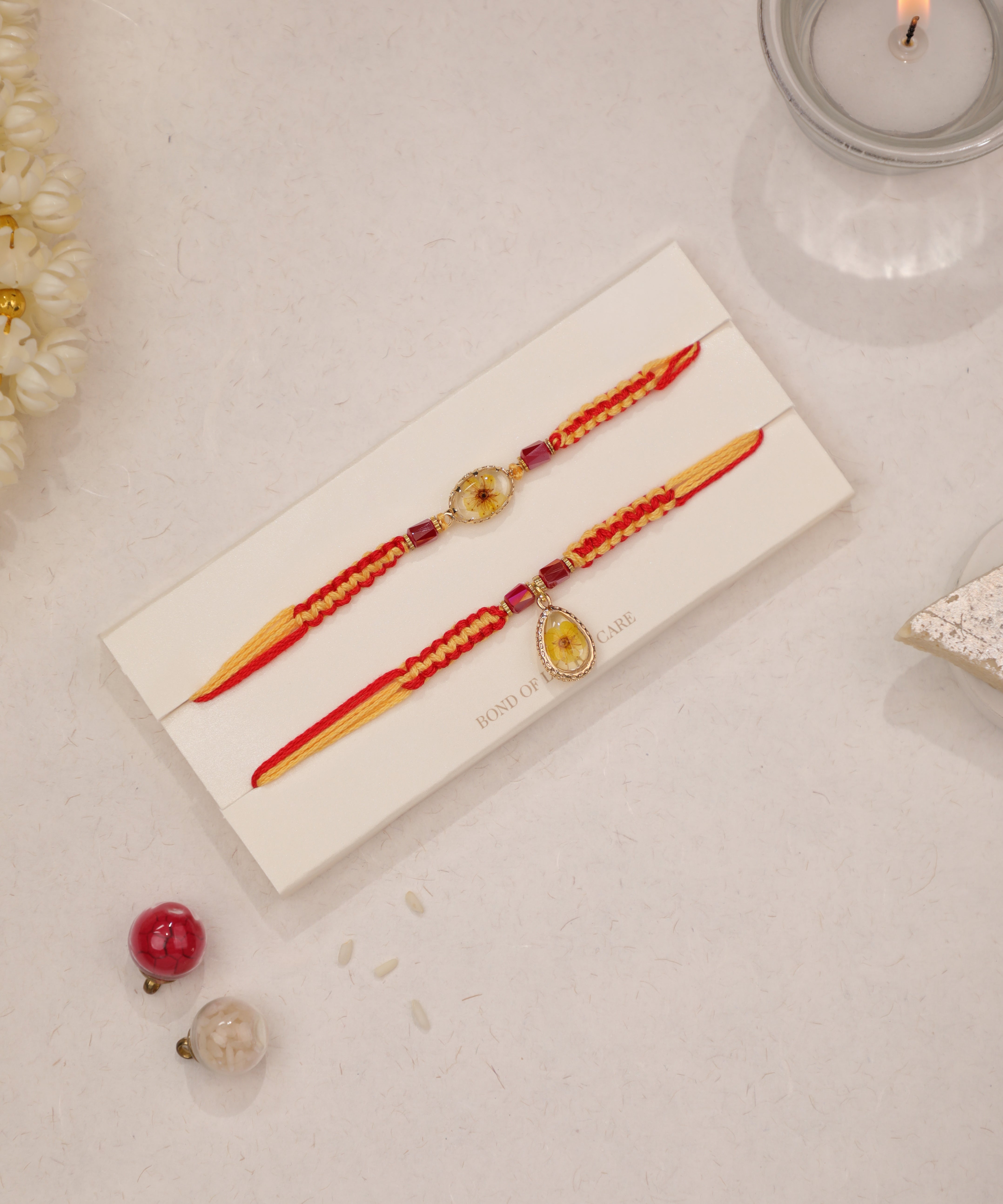 Eternal Blooms Bhaiya Bhabhi Rakhi Set | Stylika
