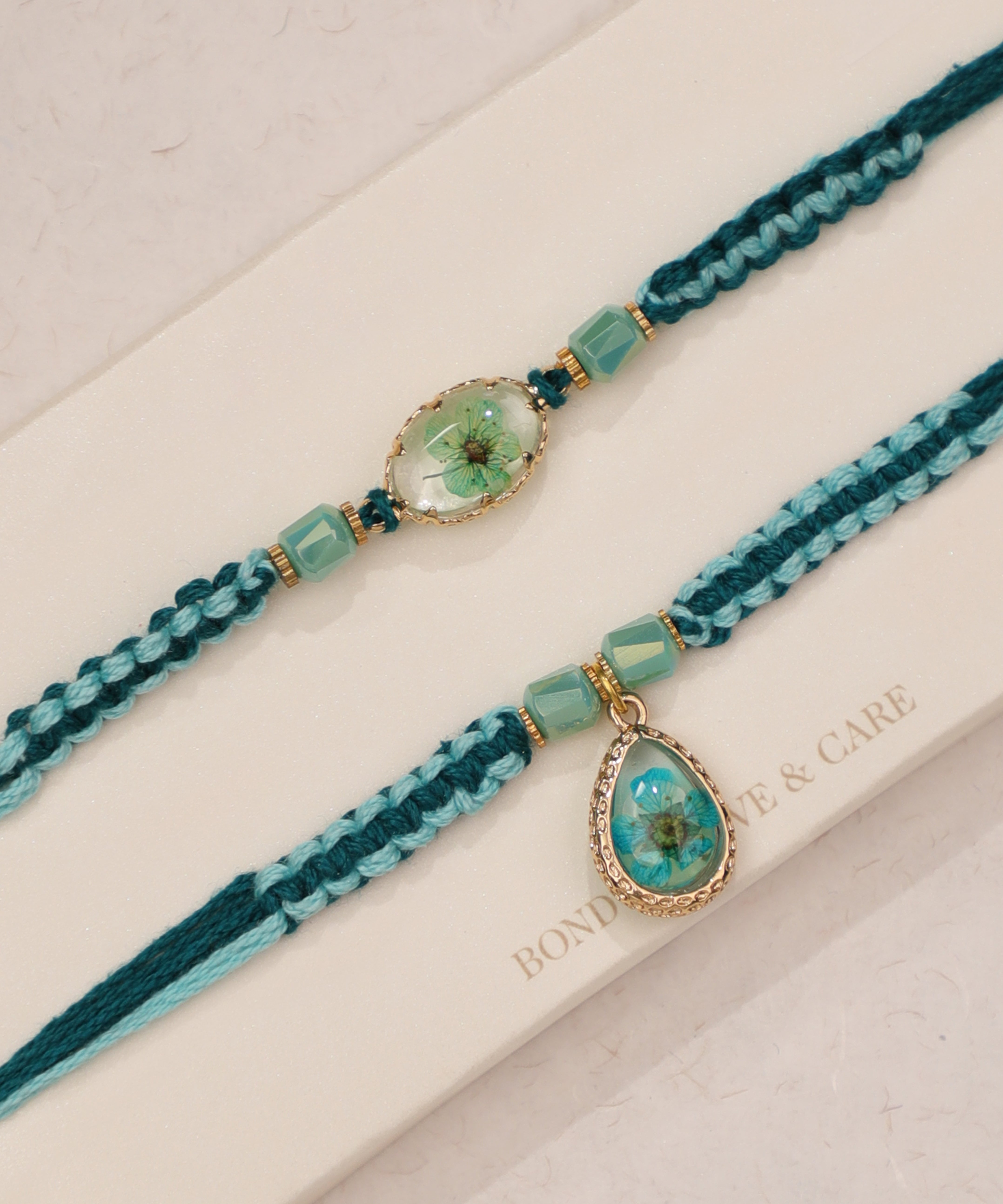 Eternal Blooms Bhaiya Bhabhi Rakhi Set | Stylika