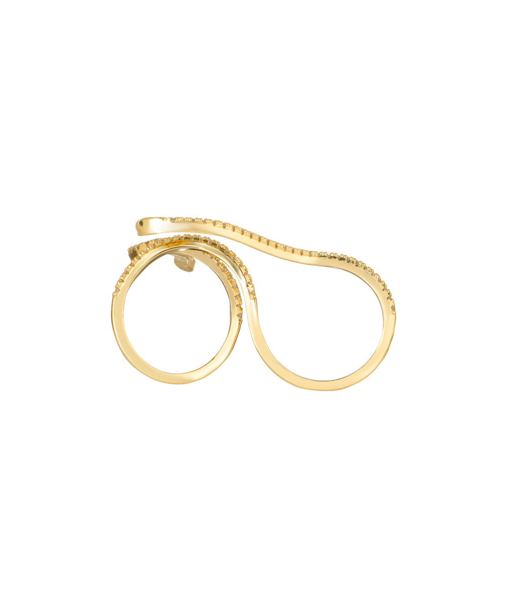 Snake Wrap Two-Finger Ring | Stylika