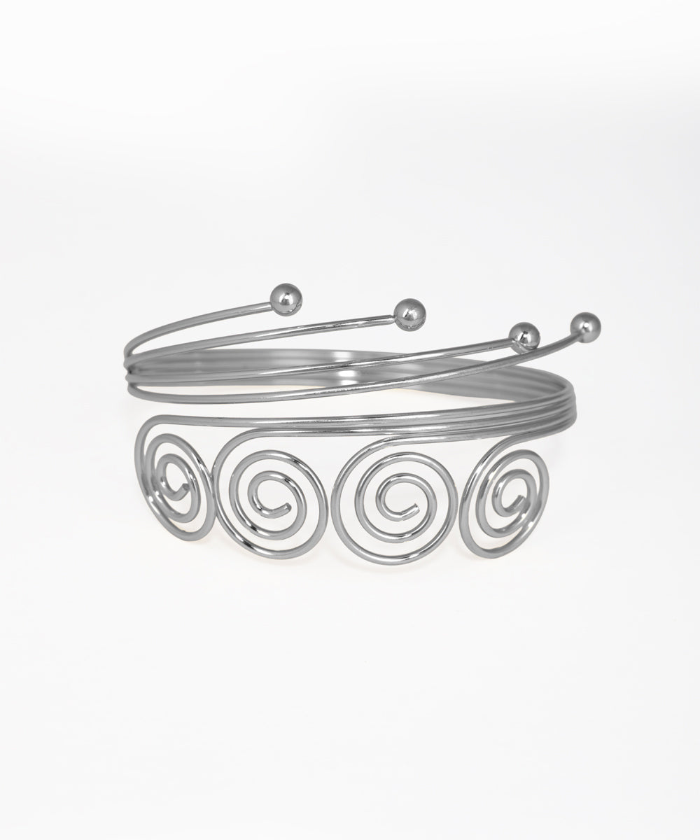 Contemporary Multi-Band Spiral Statement Arm Cuff | Stylika
