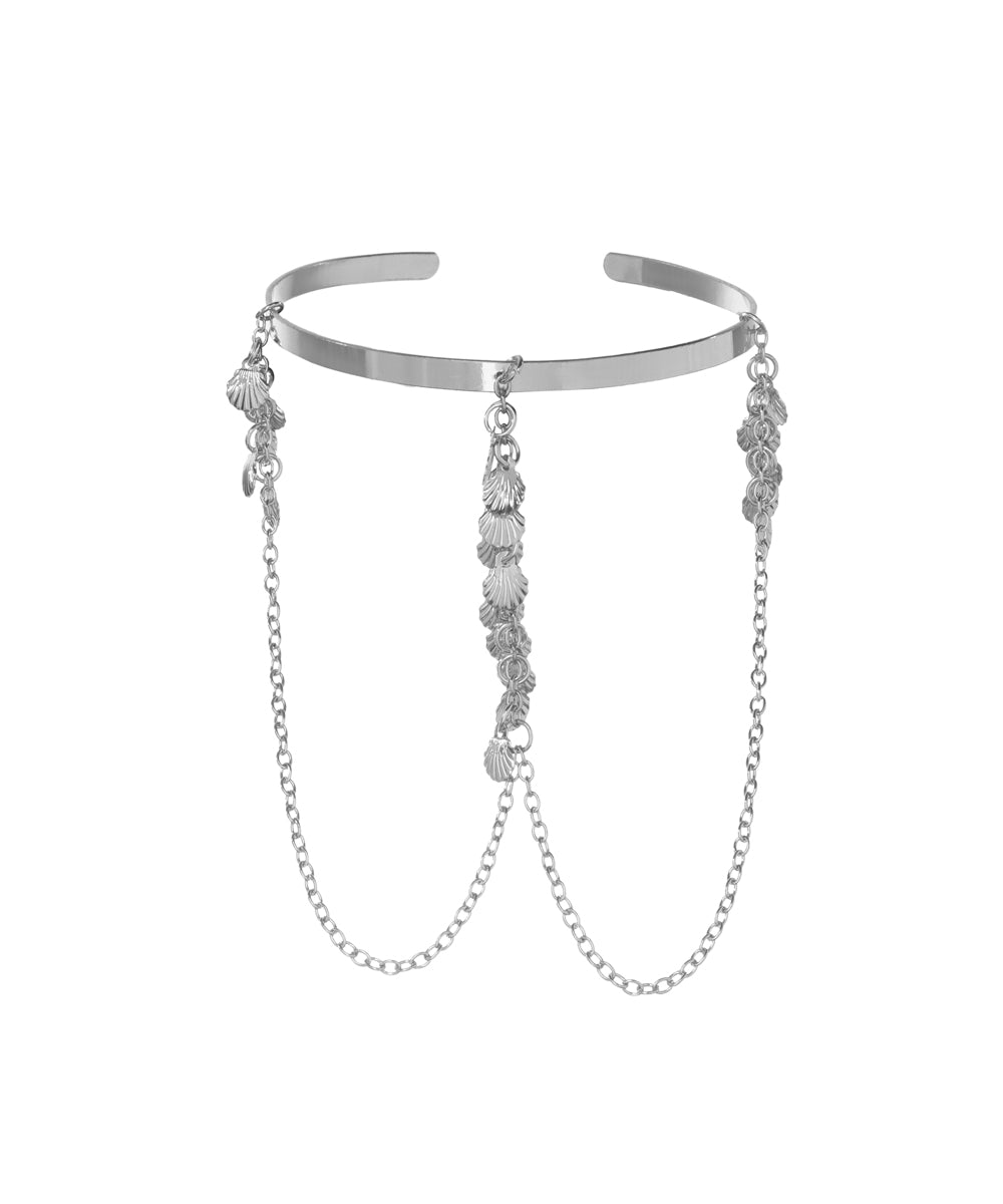 Bohemian Draped Chain Arm Cuff with Shell Charms | Stylika
