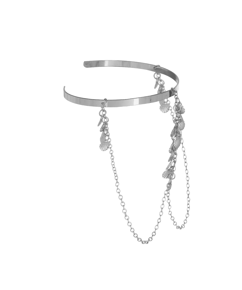 Bohemian Draped Chain Arm Cuff with Shell Charms | Stylika